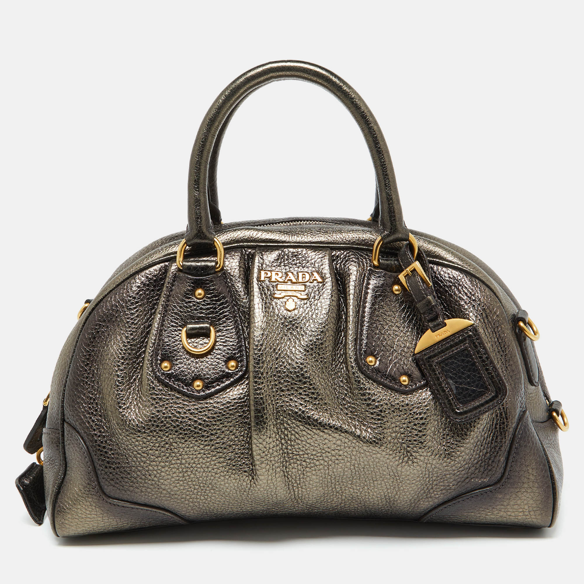 

Prada Metallic Leather Satchel