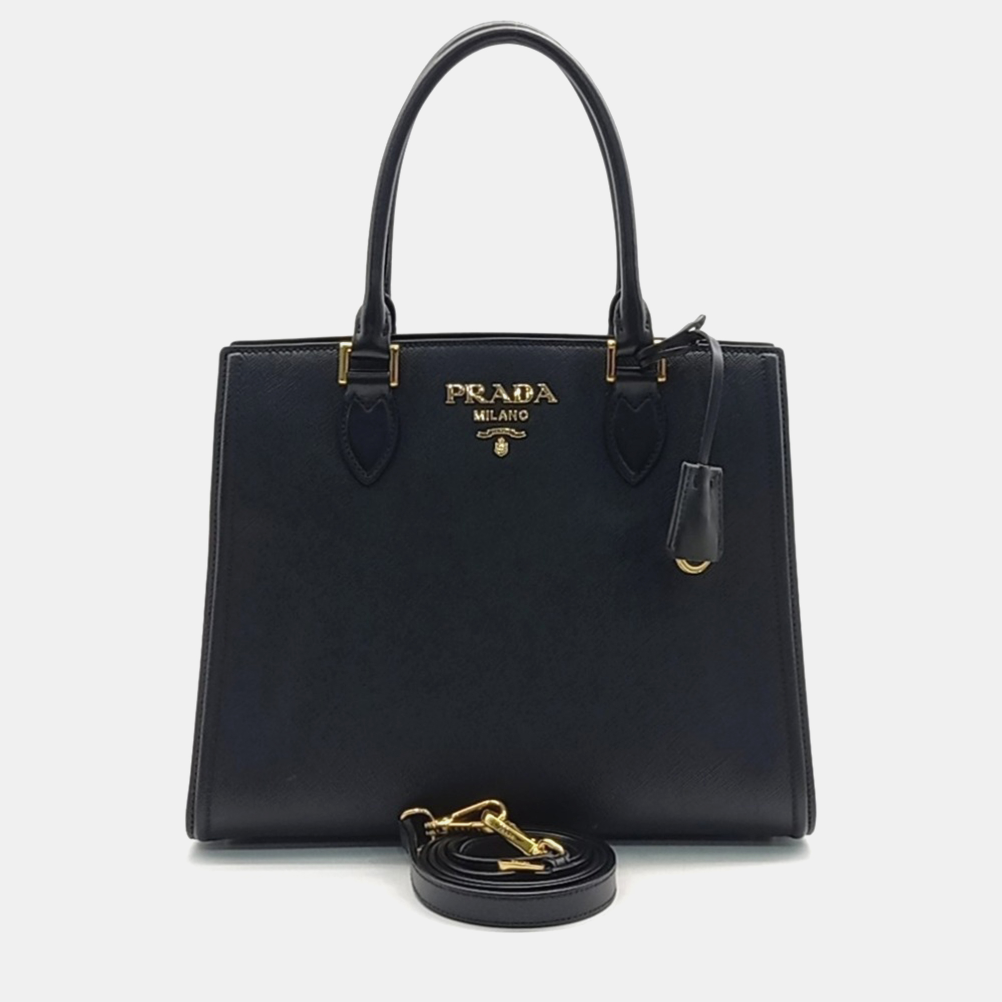 

Prada Saffiano Tote And Shoulder Bag, Black