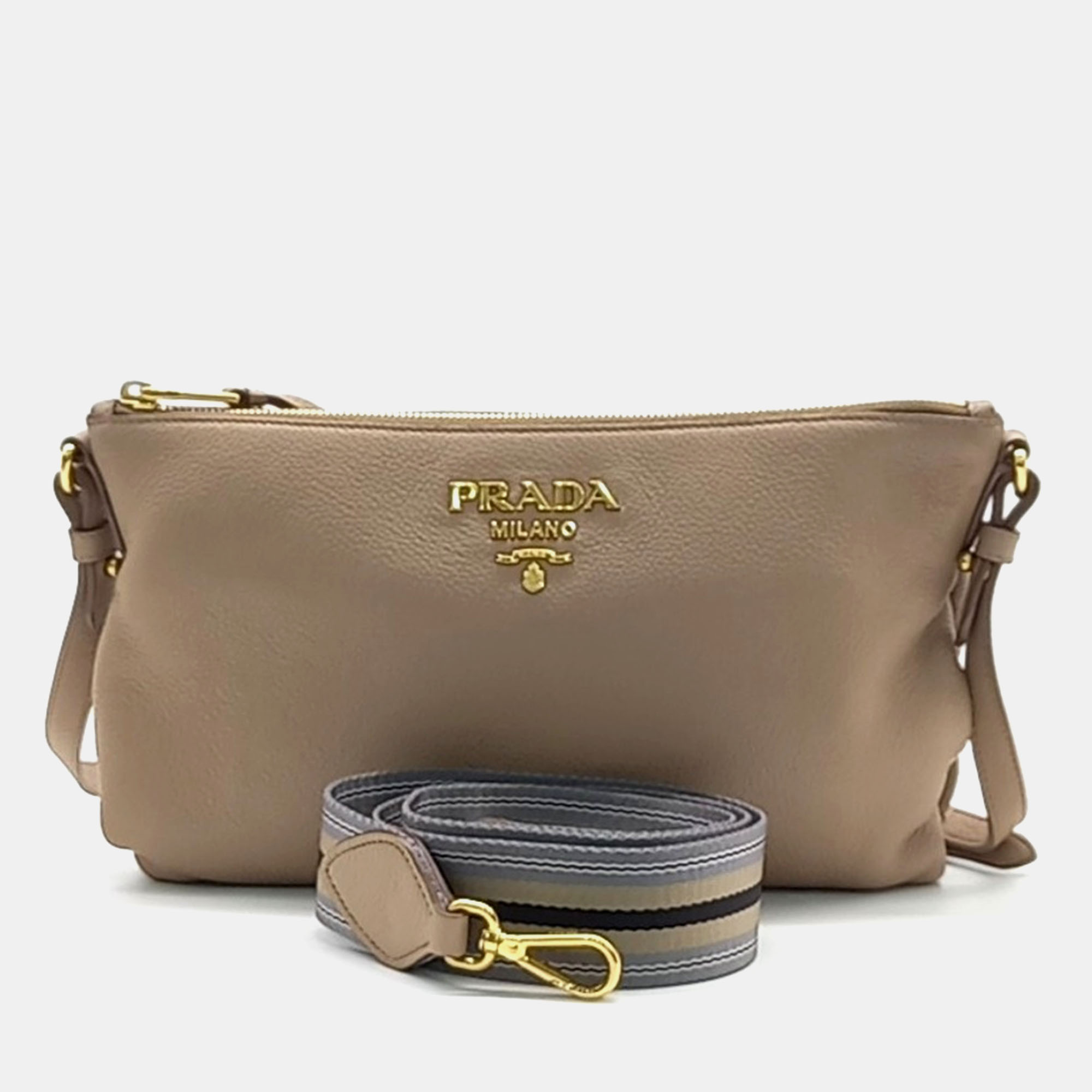 

Prada Vitello Dino Crossbody Bag, Beige