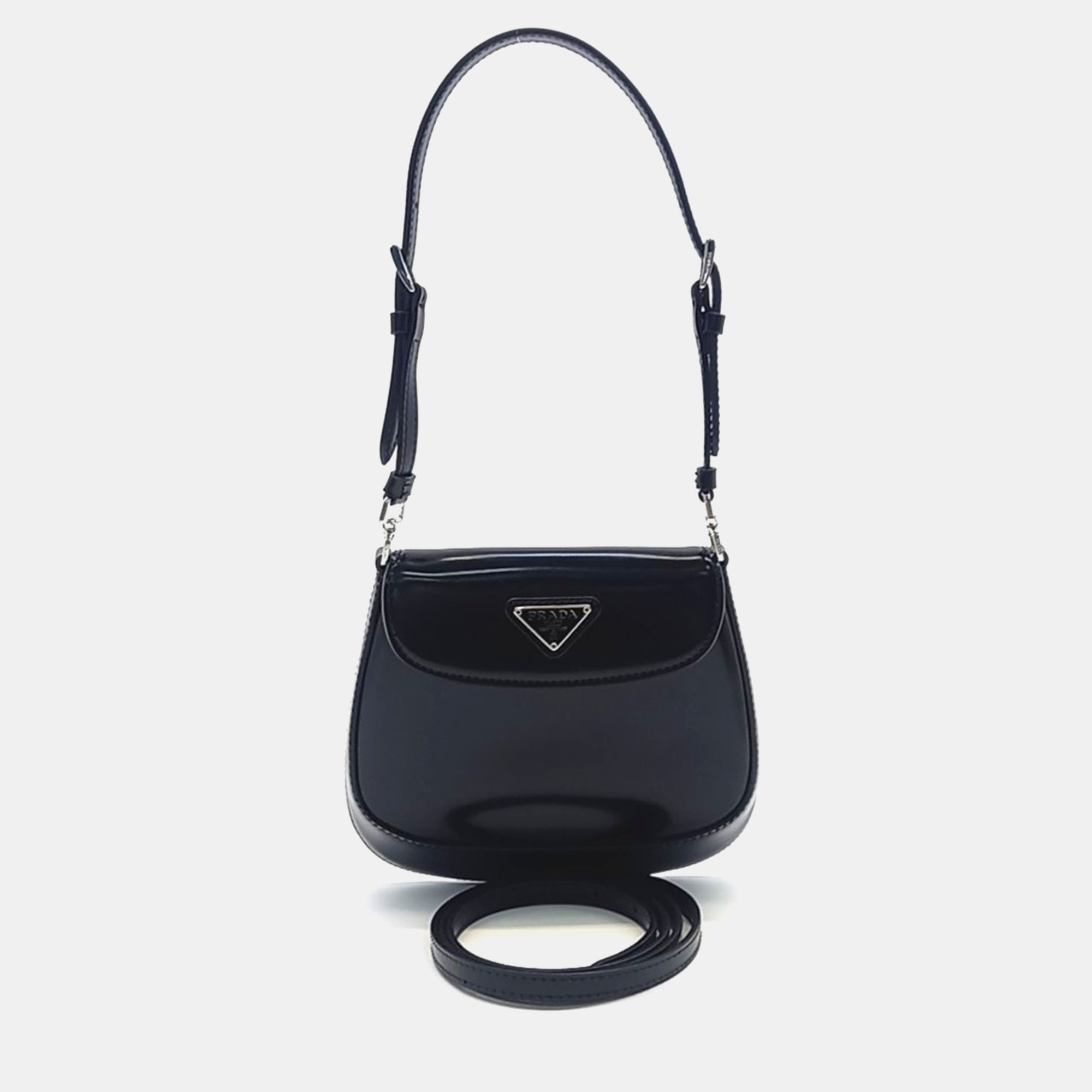 

Prada Cleo Brushed Mini Shoulder Bag, Black