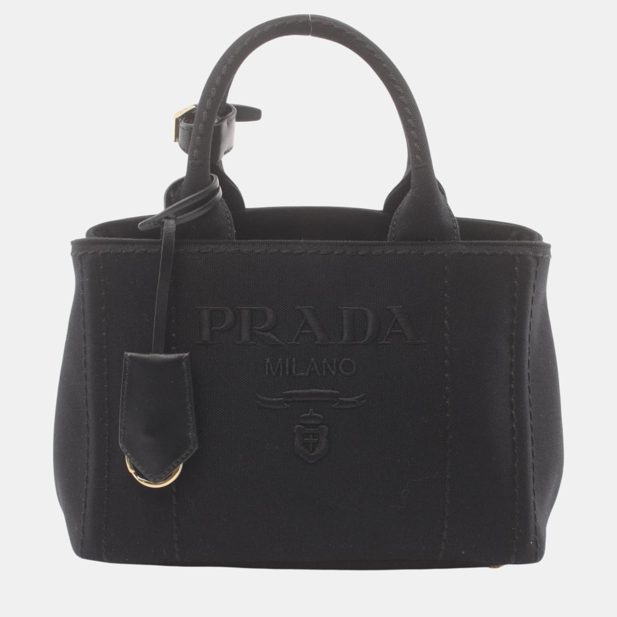 

Prada Canvas Black CANAPA RICAMO Handbag