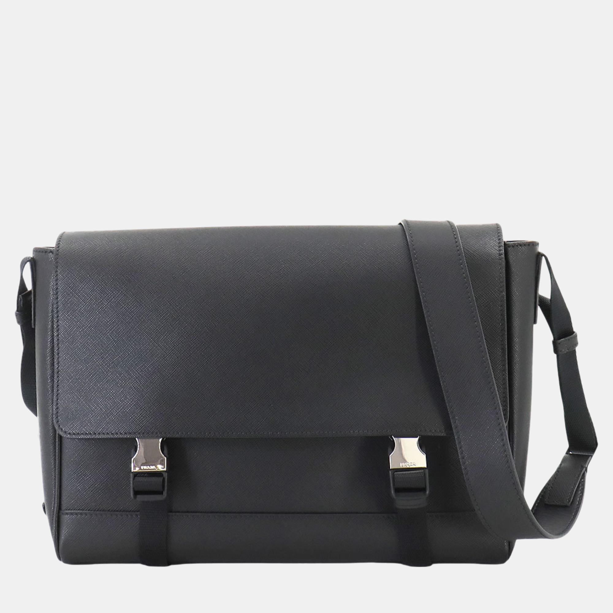 

Prada Leather Black Saffiano Shoulder Bag