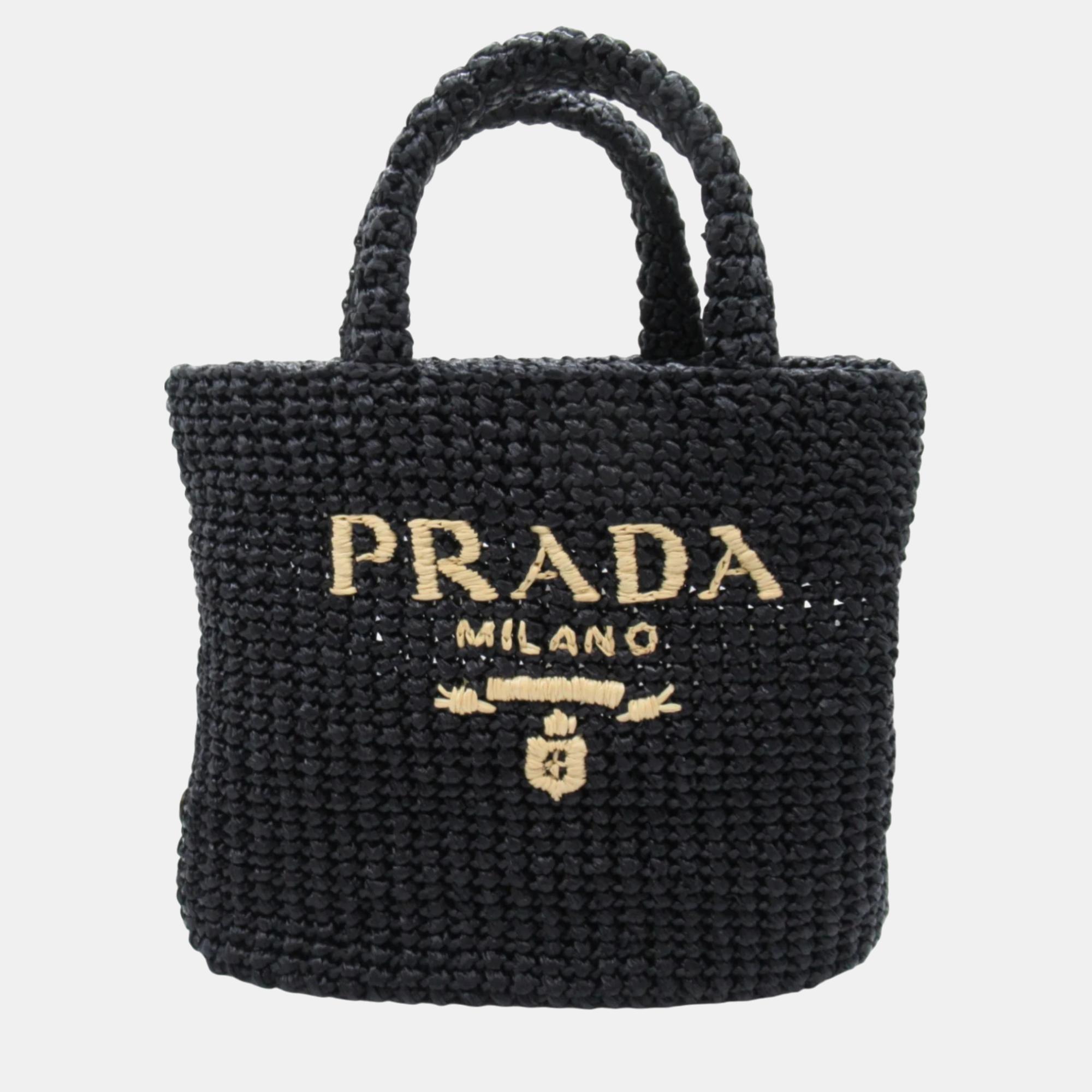 

Prada Black Straws Tote Bag