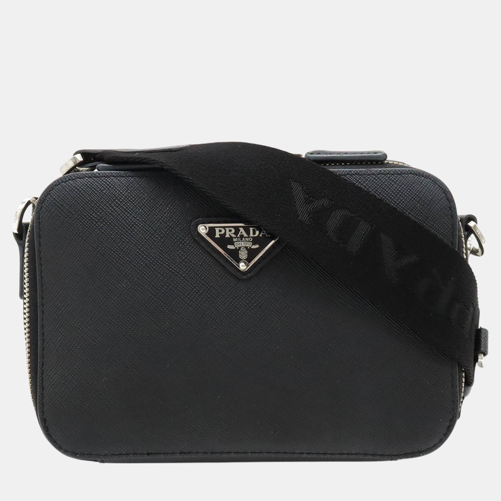 

Prada Pochette Saffiano Leather NERO Black Shoulder Bag