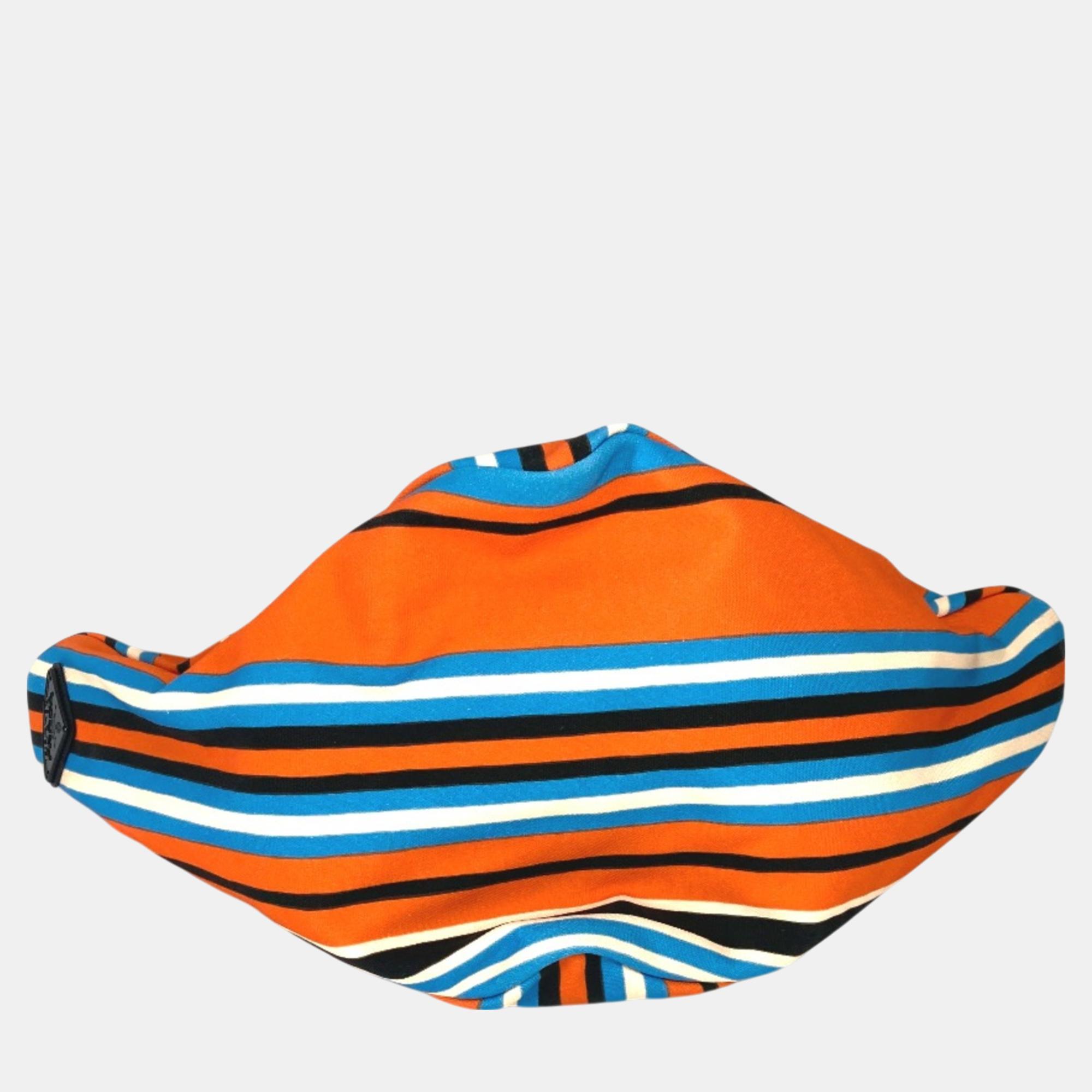 Prada Orange Blue x Black stripe crossbody Bag 