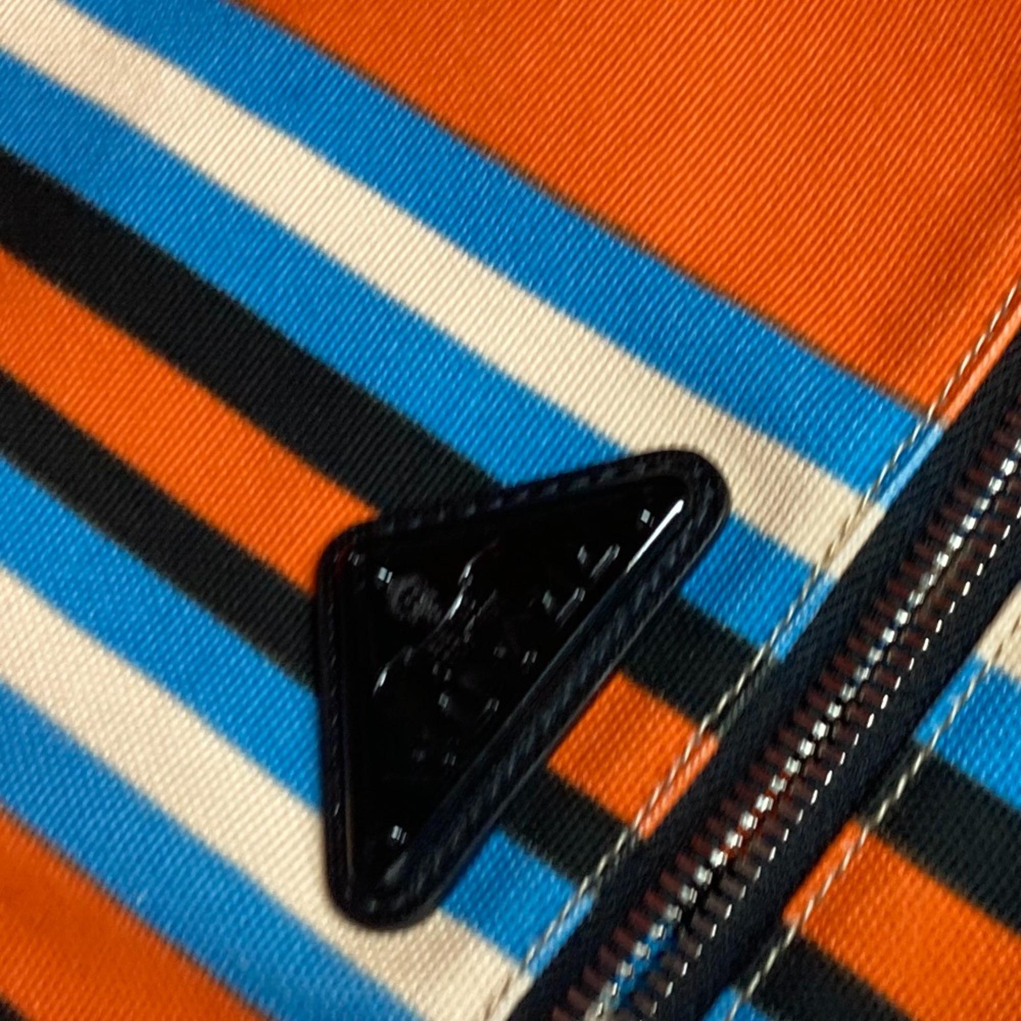 Prada Orange Blue x Black stripe crossbody Bag 
