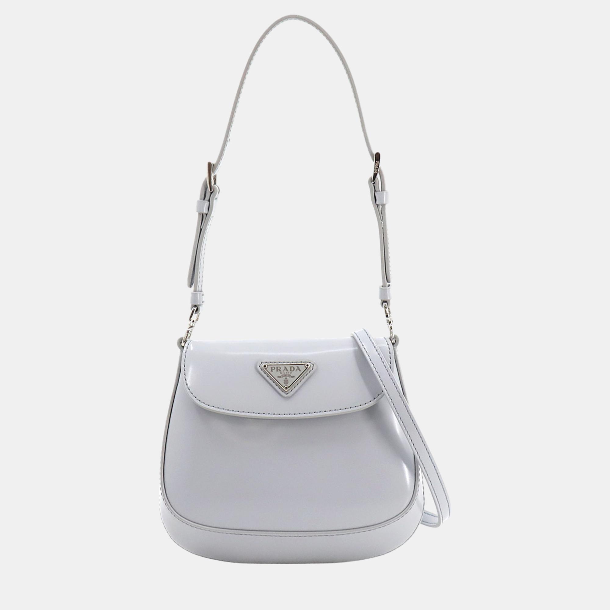 

Prada leather light grey Cleo shoulder bag