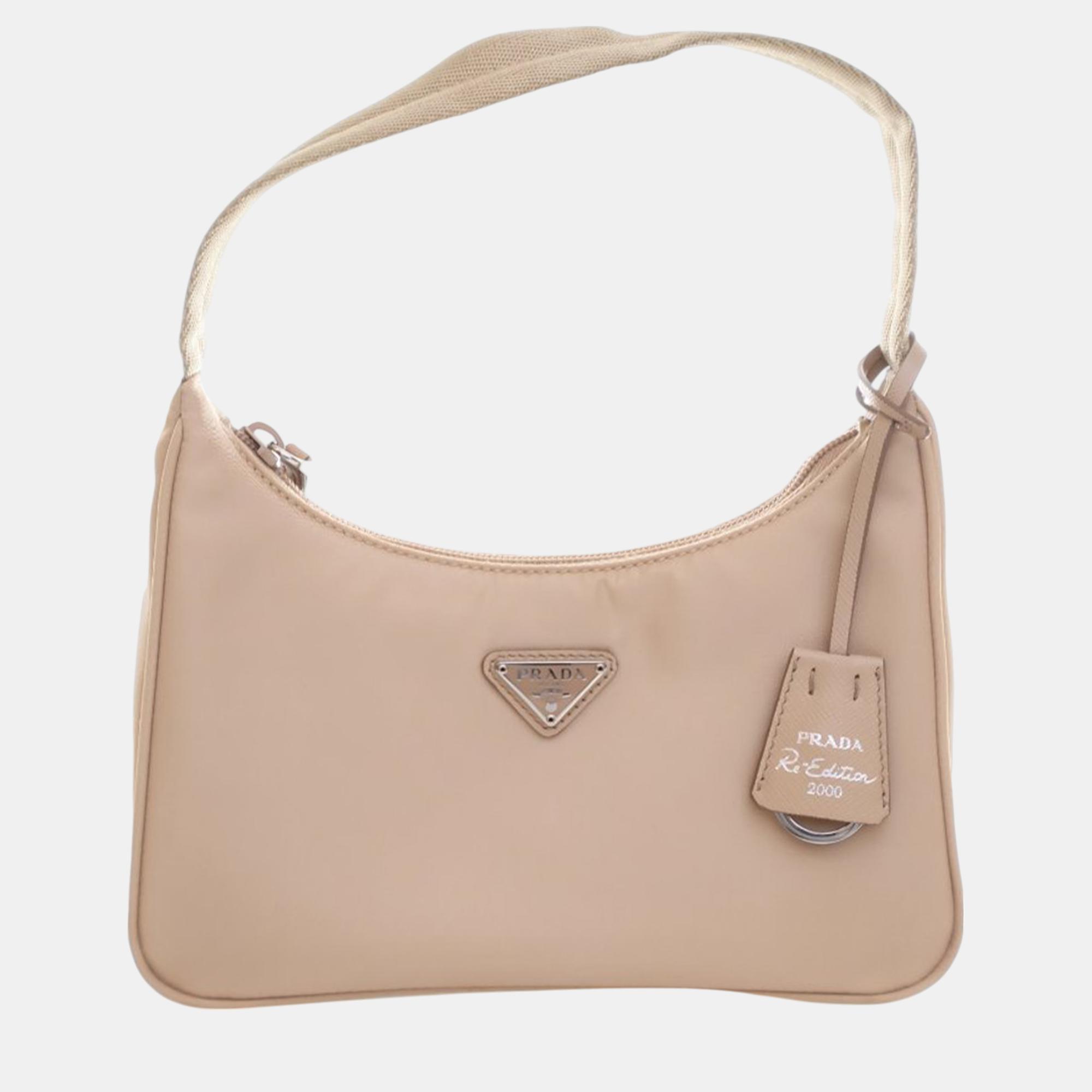 

Prada Tessuto Re-Edition 2000 Shoulder Bag, Beige