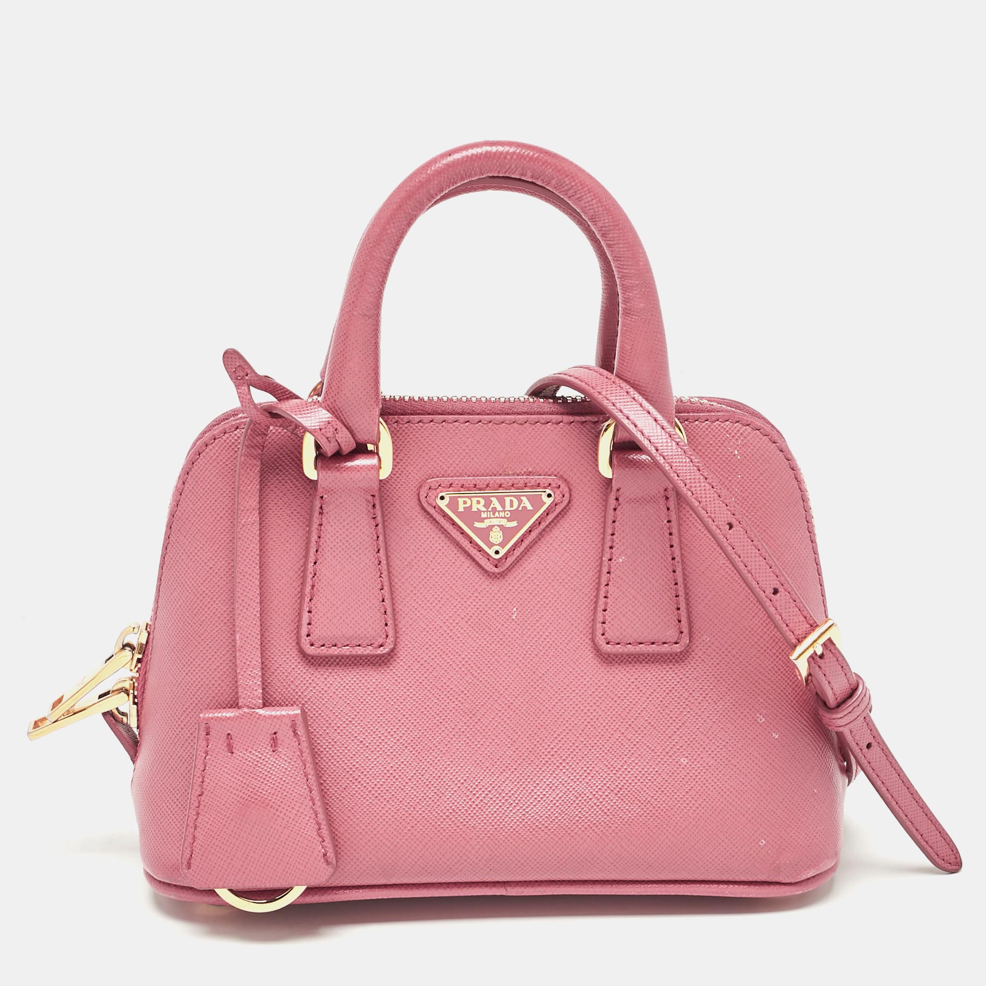 

Prada Pink Saffiano Leather Mini Promenade Crossbody Bag