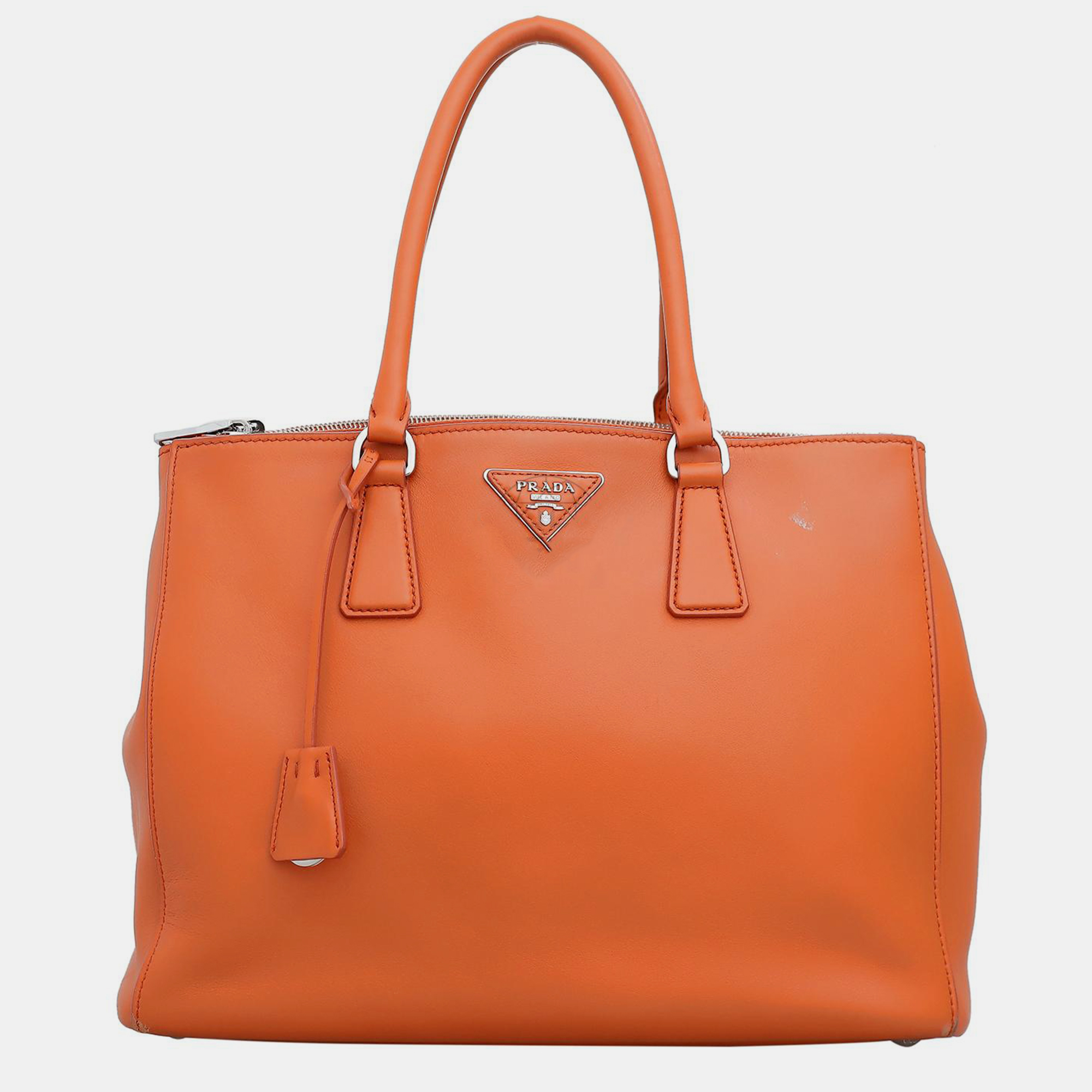 

Prada Double Zip Lux Shoulder Bag, Orange