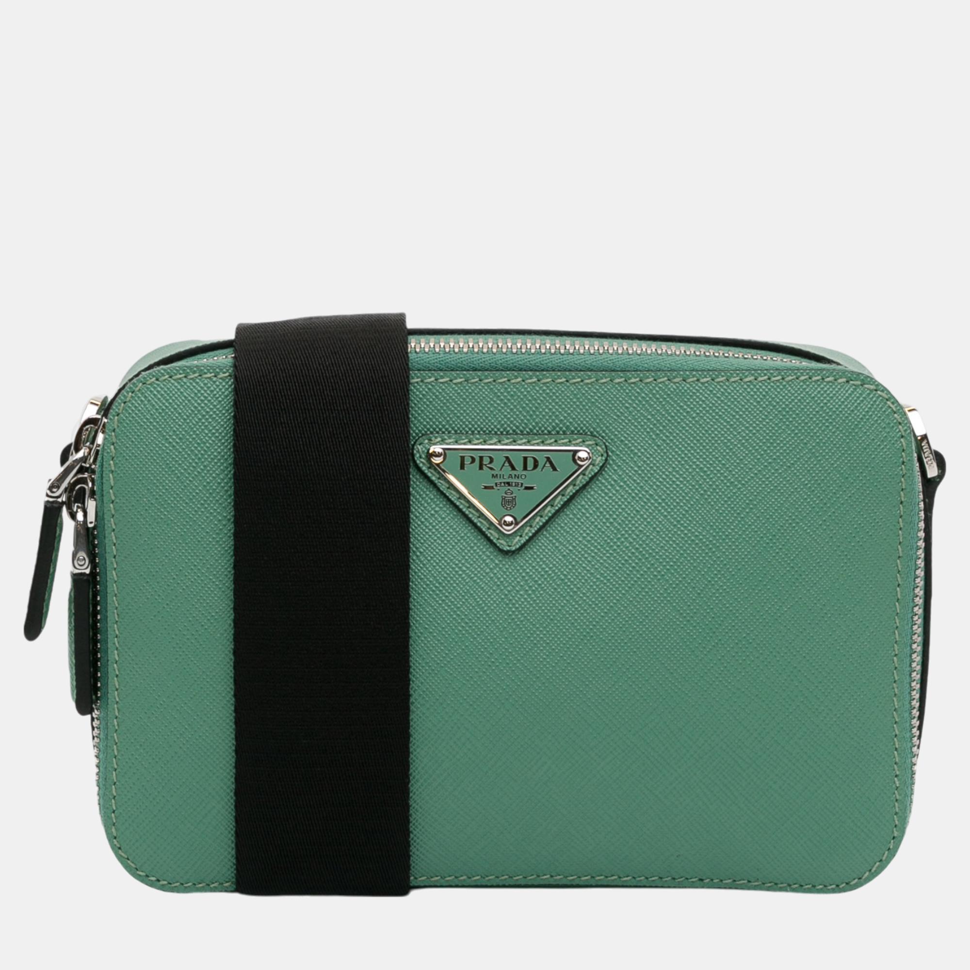 

Prada Green Small Saffiano Brique Crossbody