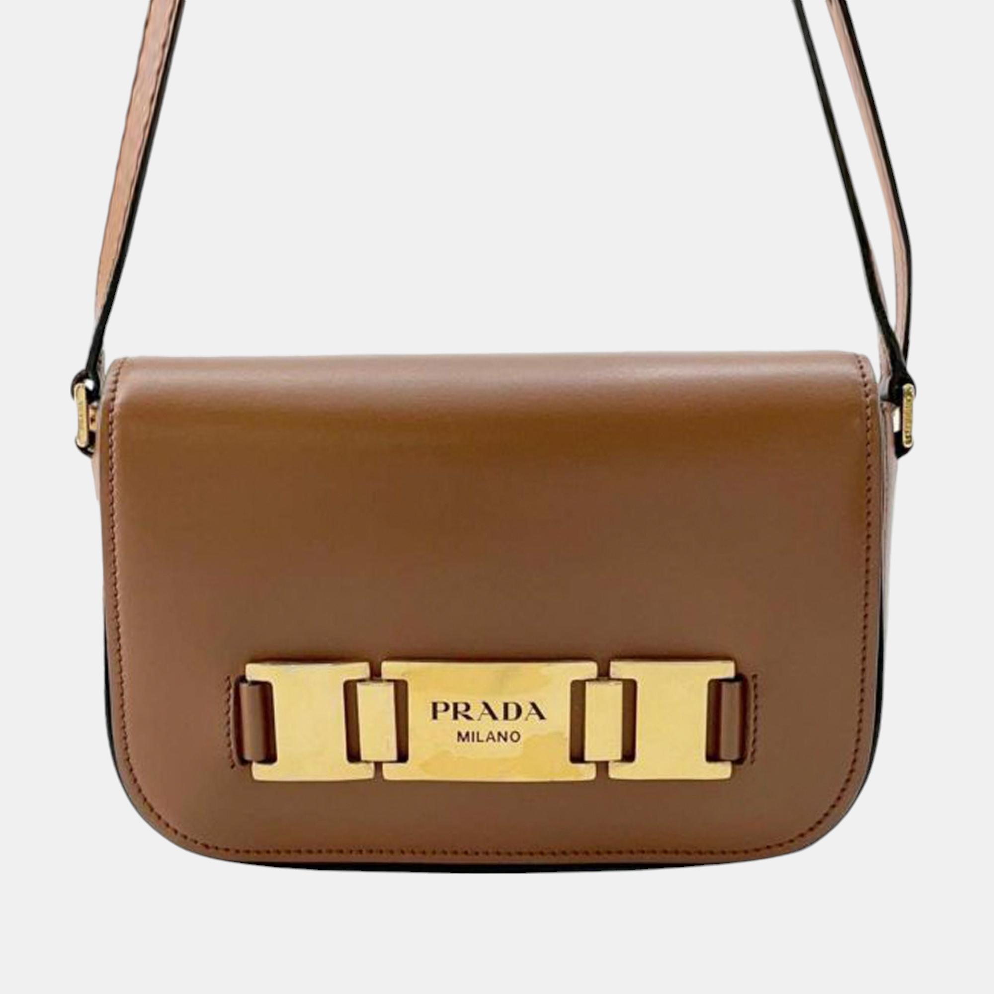 

Prada Brown City Calf Crossbody