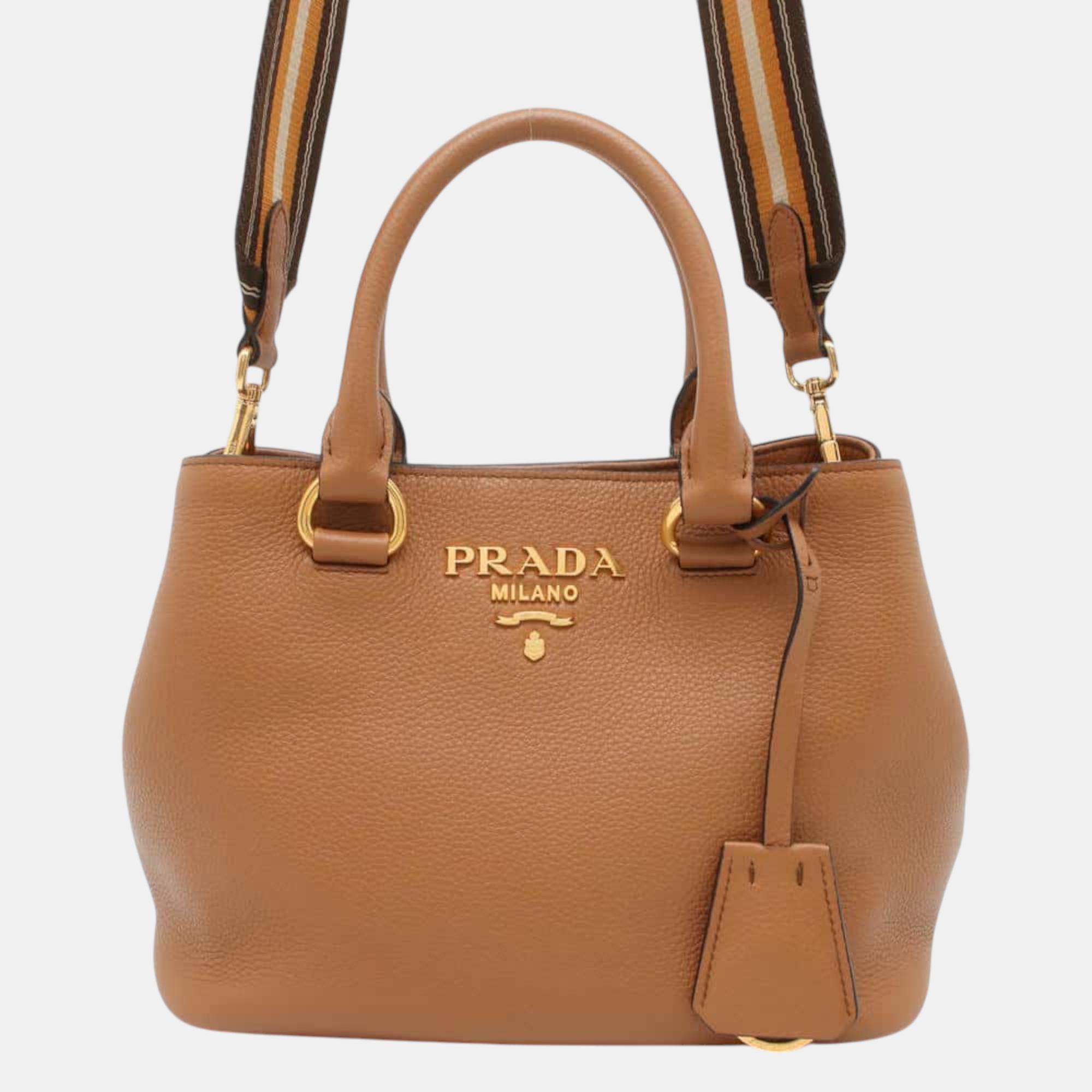 

Prada Camel Leather Handbag, Brown