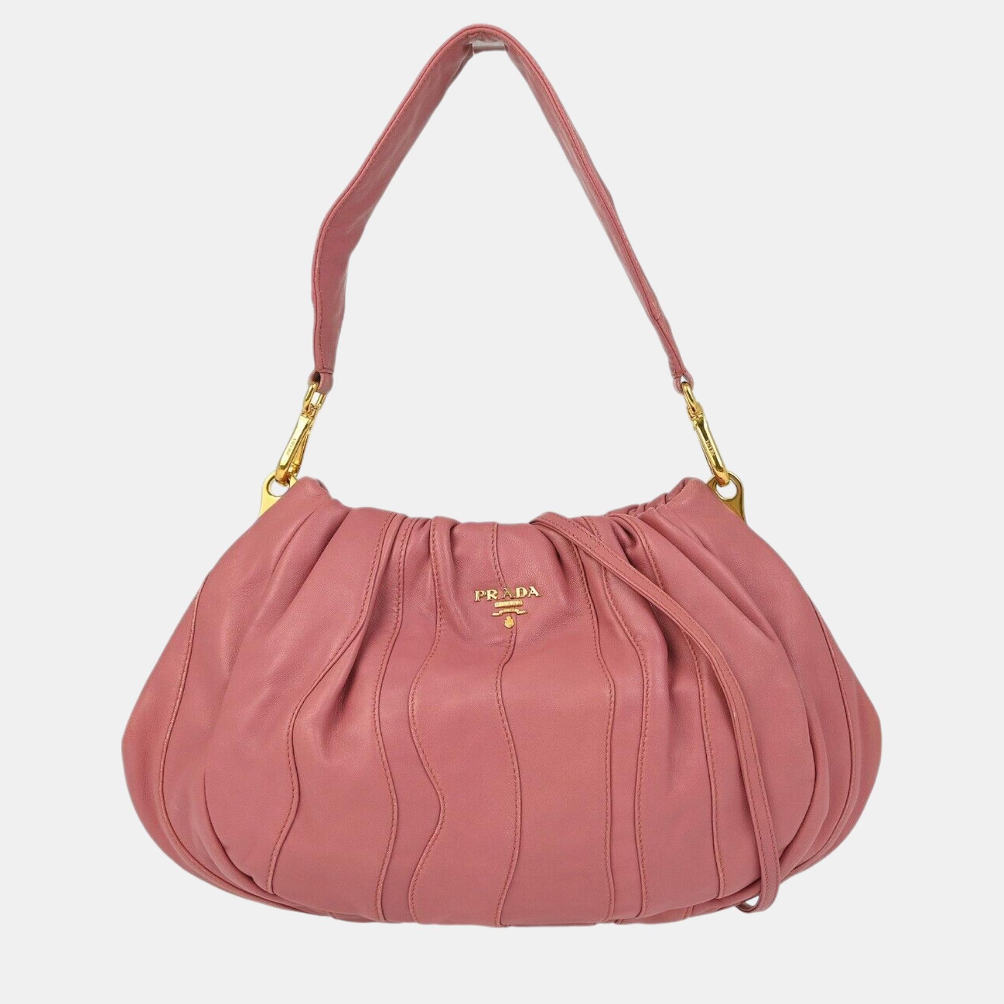 

Prada Pink Lambskin Shoulder Bag