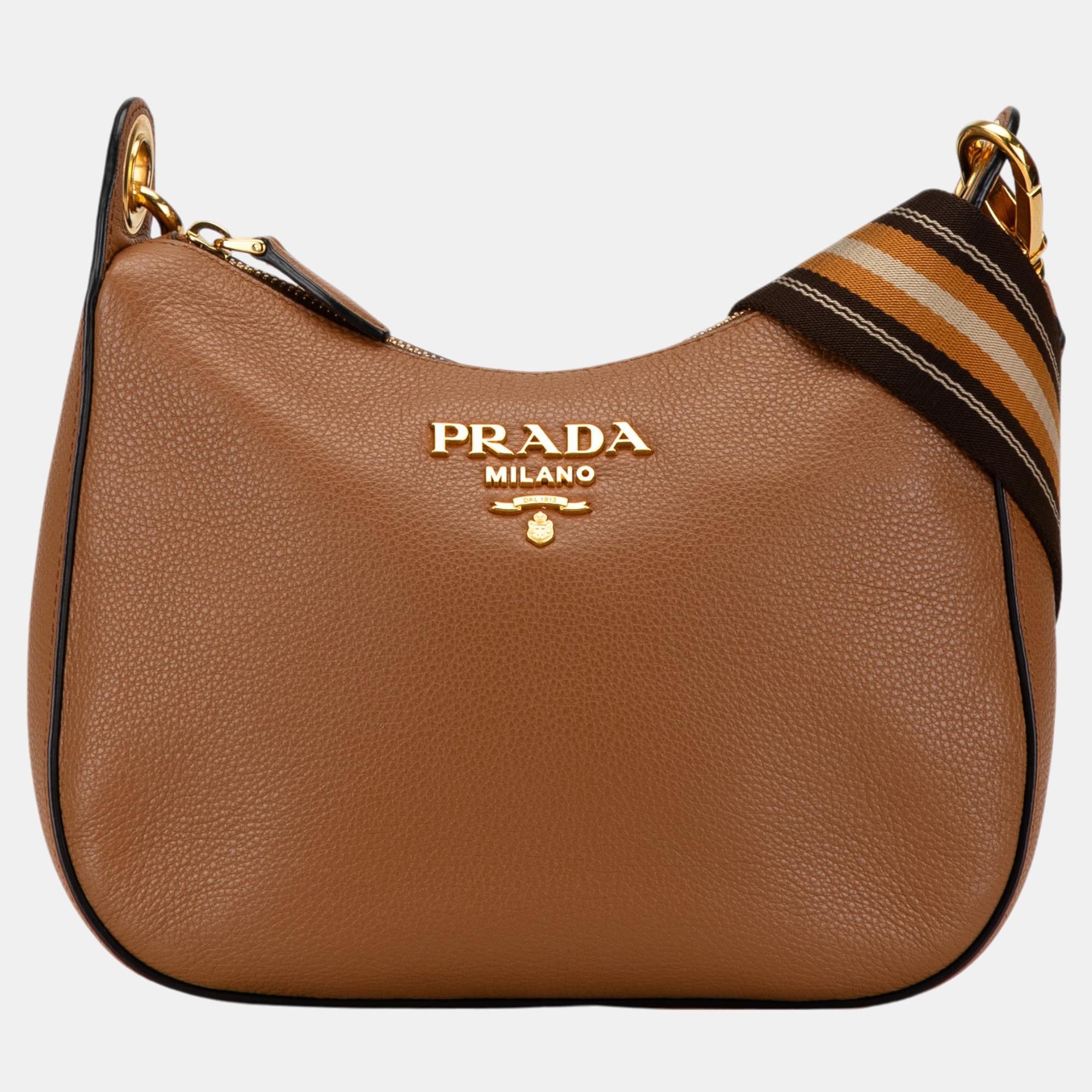 

Prada Brown Vitello Phenix Crossbody