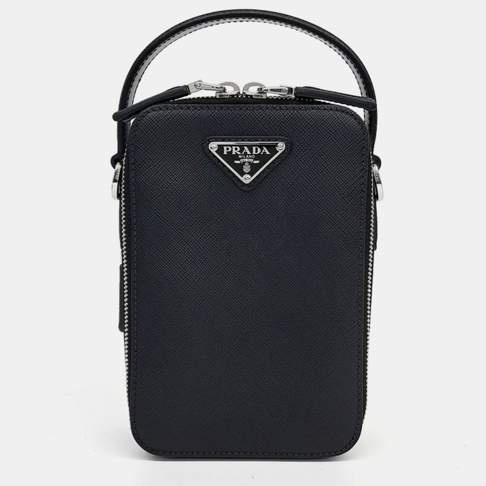 

Prada Saffiano Mini Tote and Crossbody Bag, Black