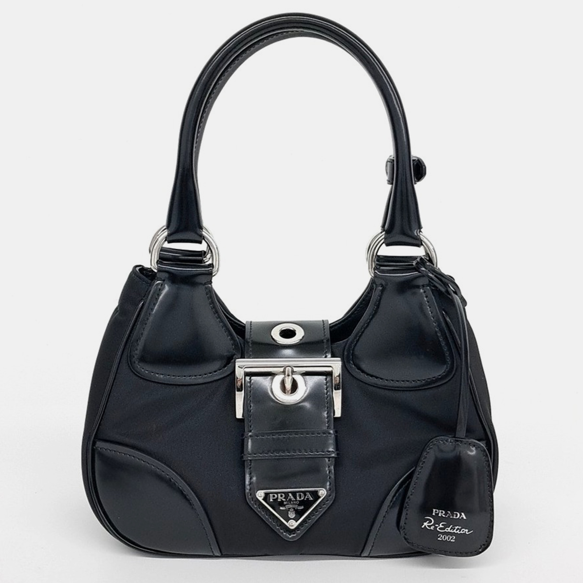 

Prada padded nappa moon bag, Black