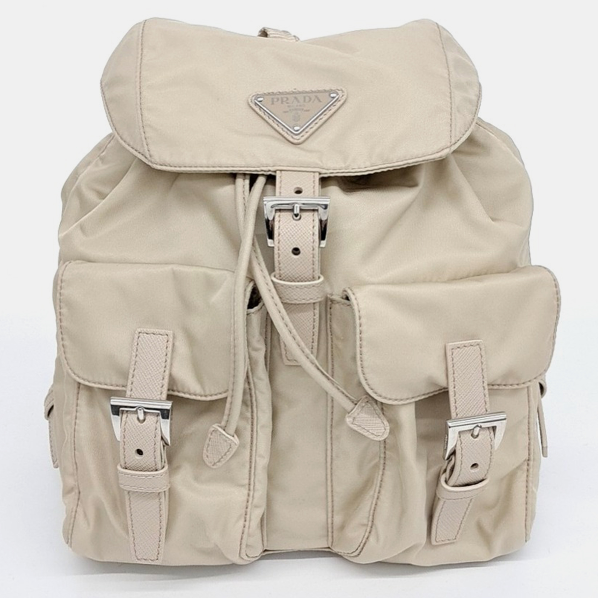 

Prada Re-Nylon Two Pocket Backpack, Beige