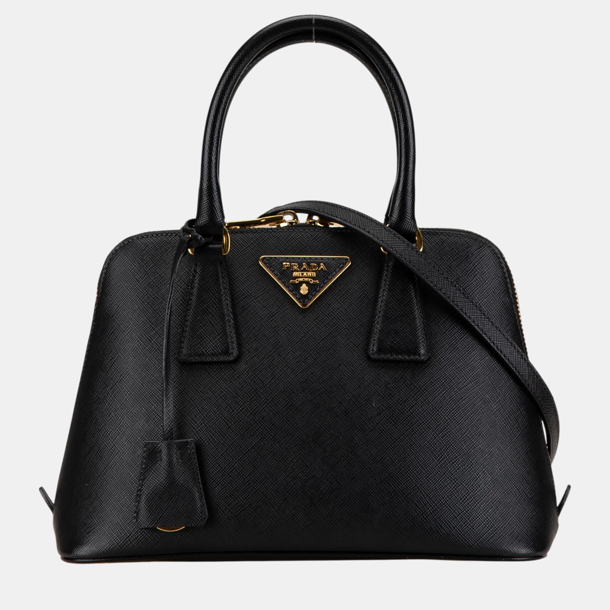 

Prada Black Small Saffiano Lux Promenade Satchel