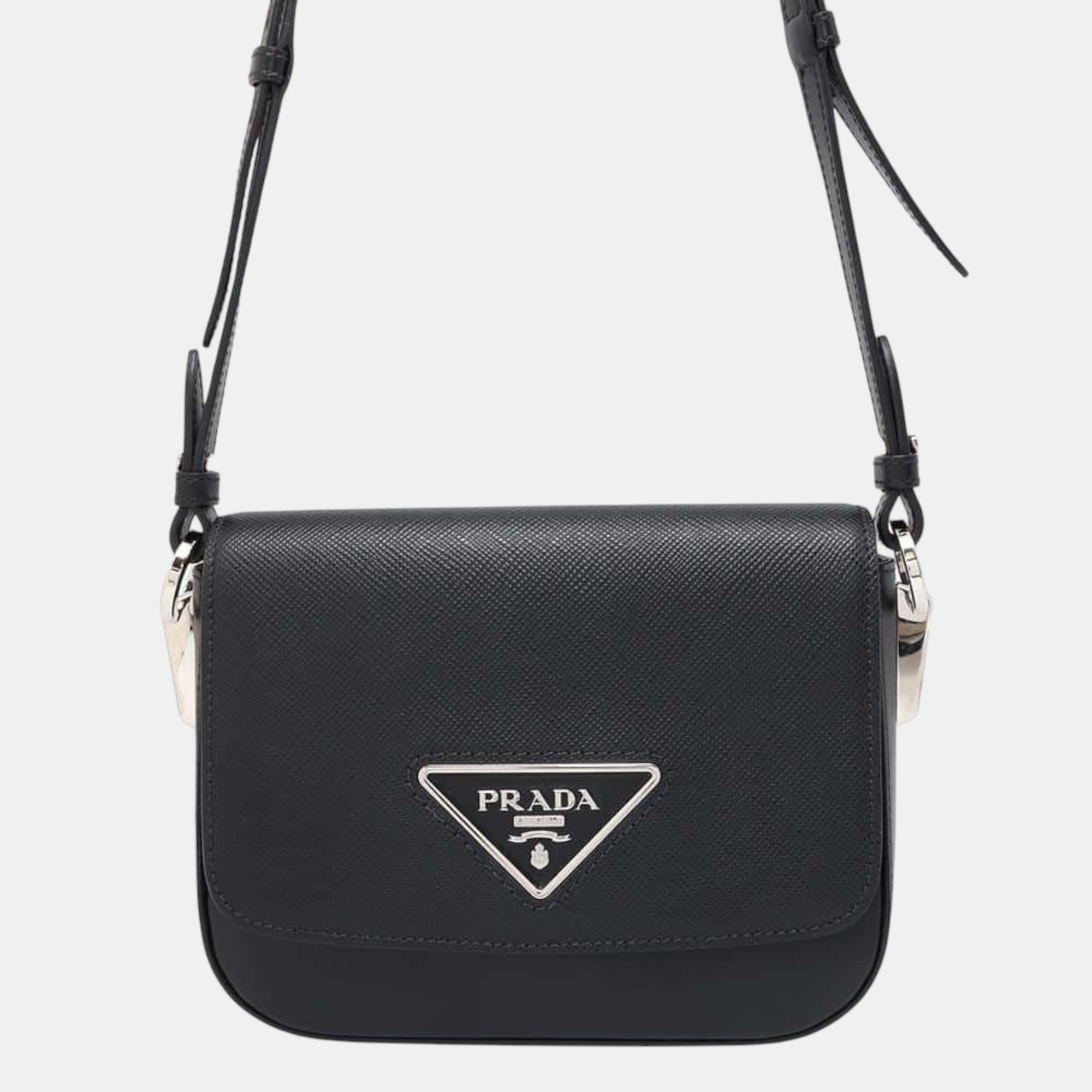 

Prada Black Saffiano Leather Identity Shoulder Bag