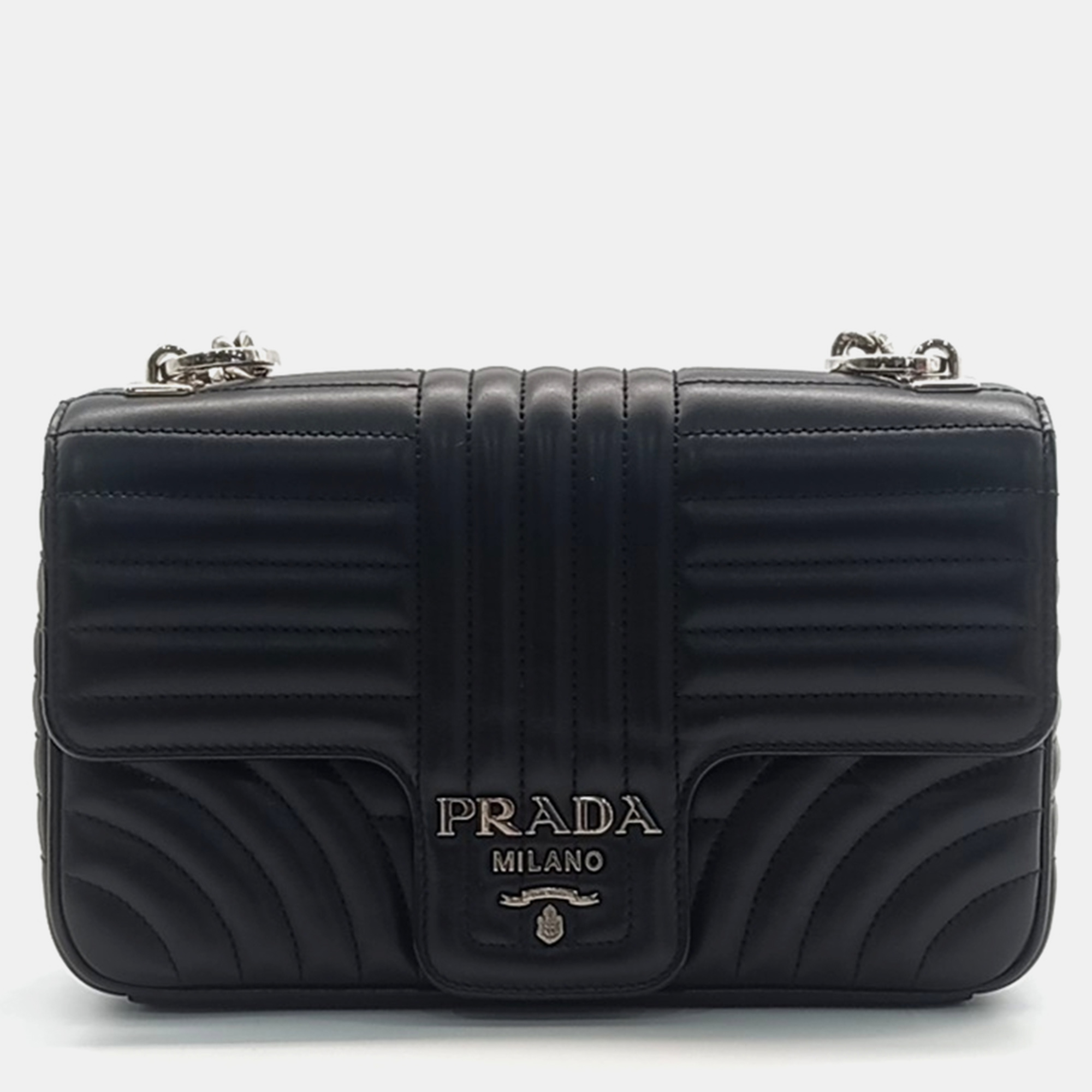 

Prada diagram chain shoulder bag, Black