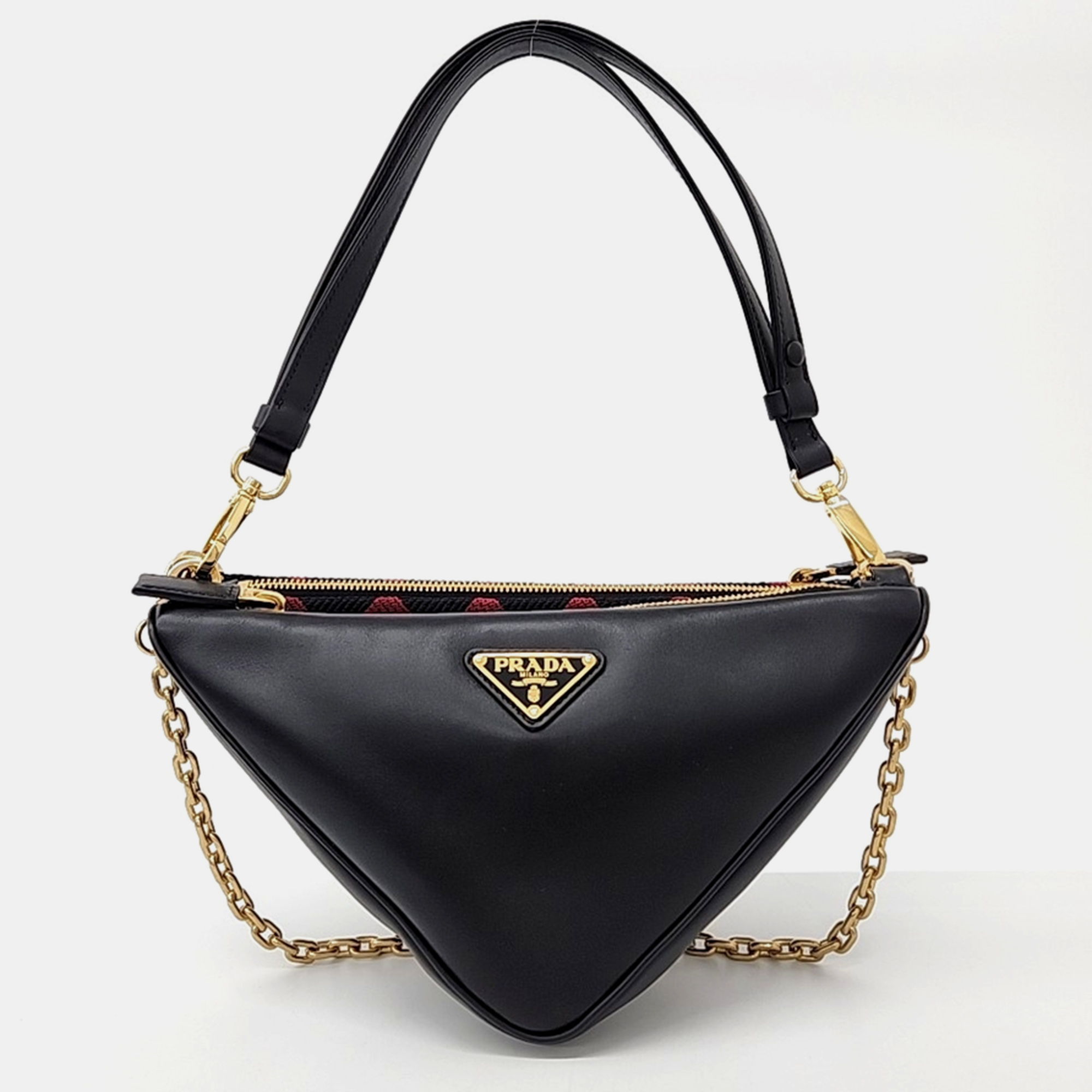 

Prada triangle tote and shoulder bag, Black