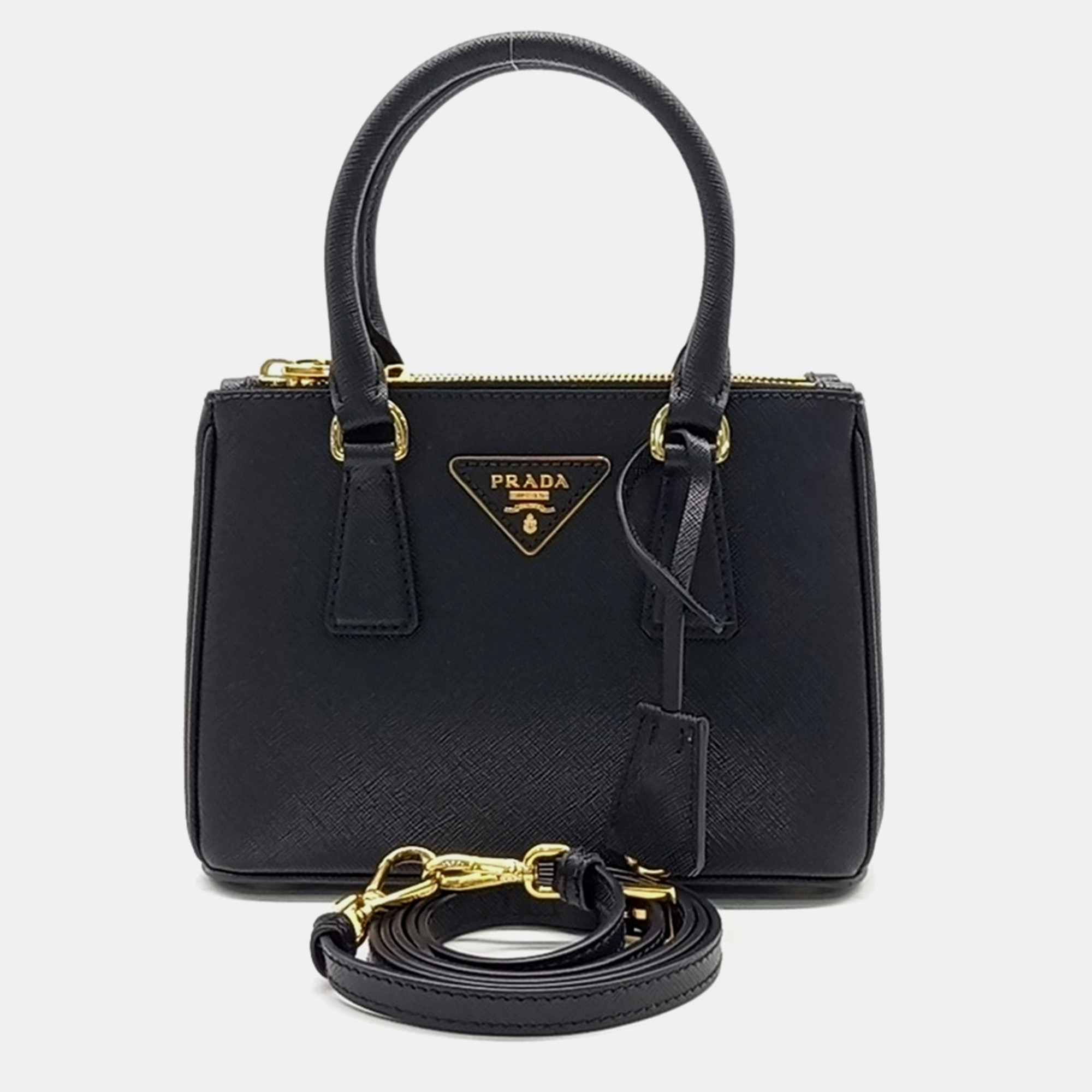 

Prada Saffiano Lux Tote and Shoulder Bag, Black