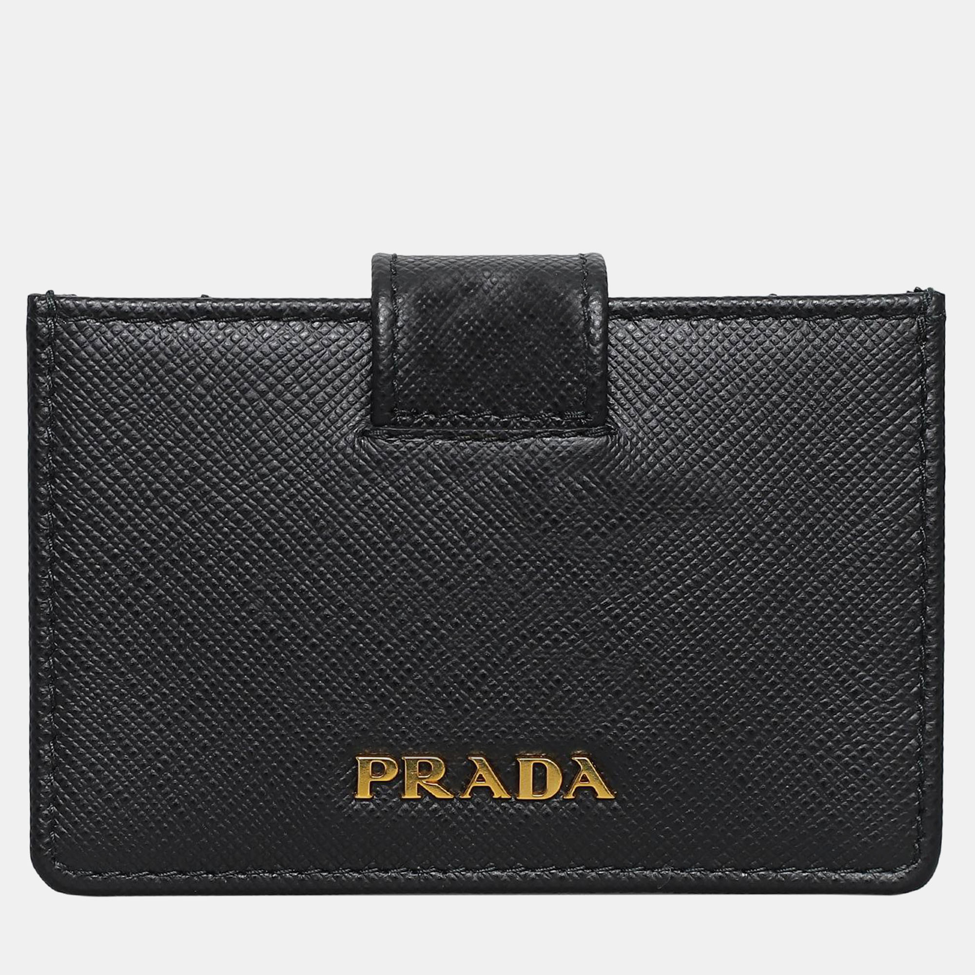 

Prada Leather Card Holder, Black