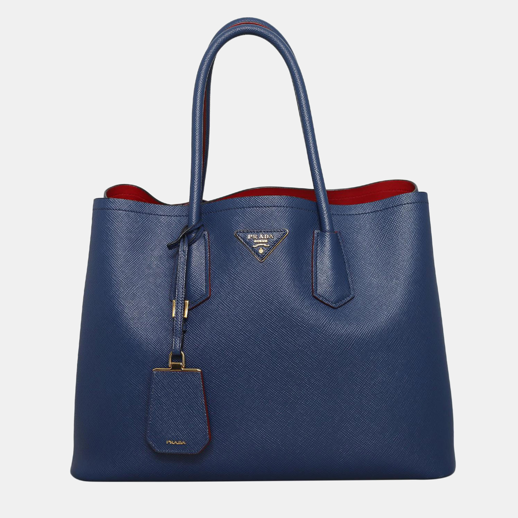 

Prada Saffiano Double Tote Bag, Blue