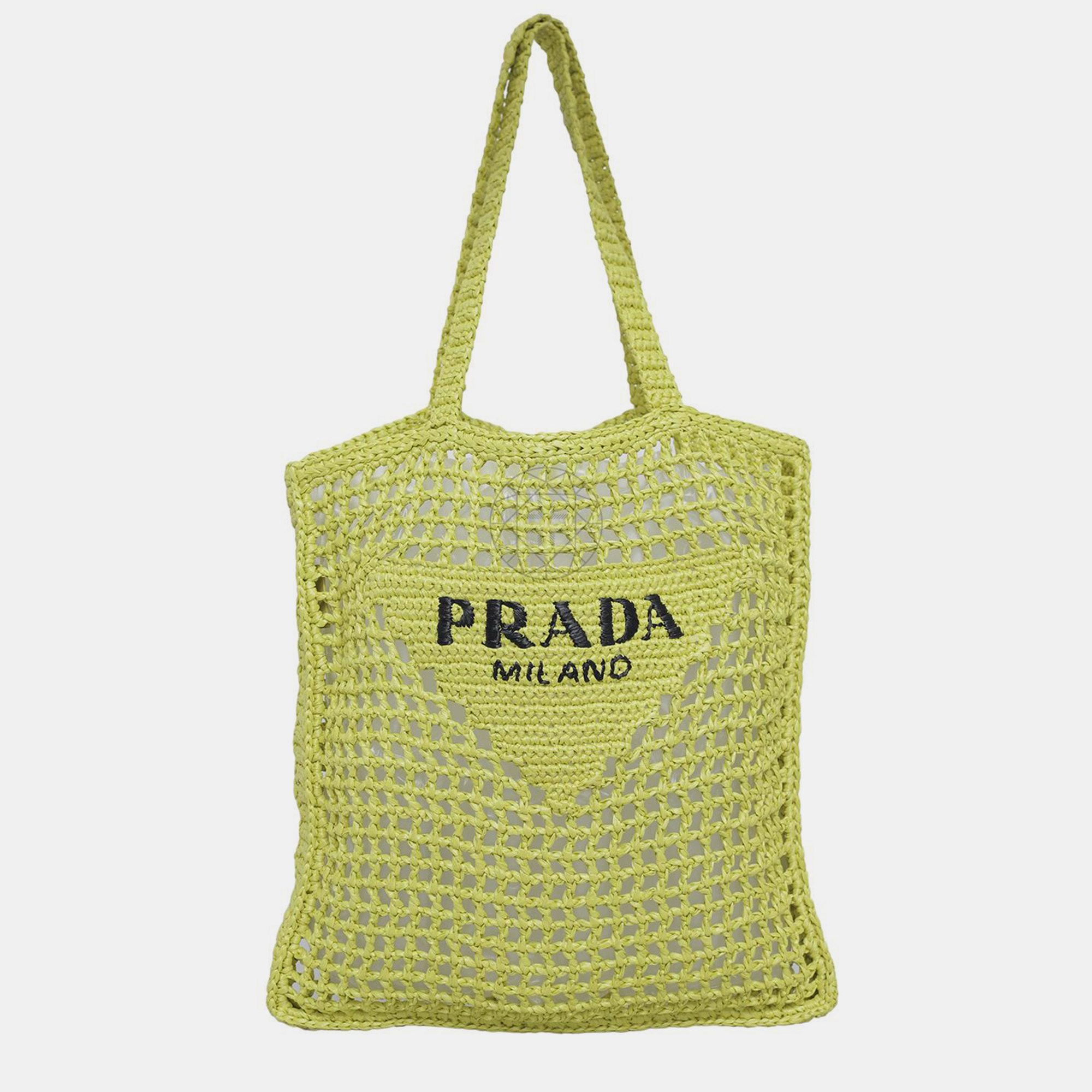 

Prada Raffia Tote Bag, Green