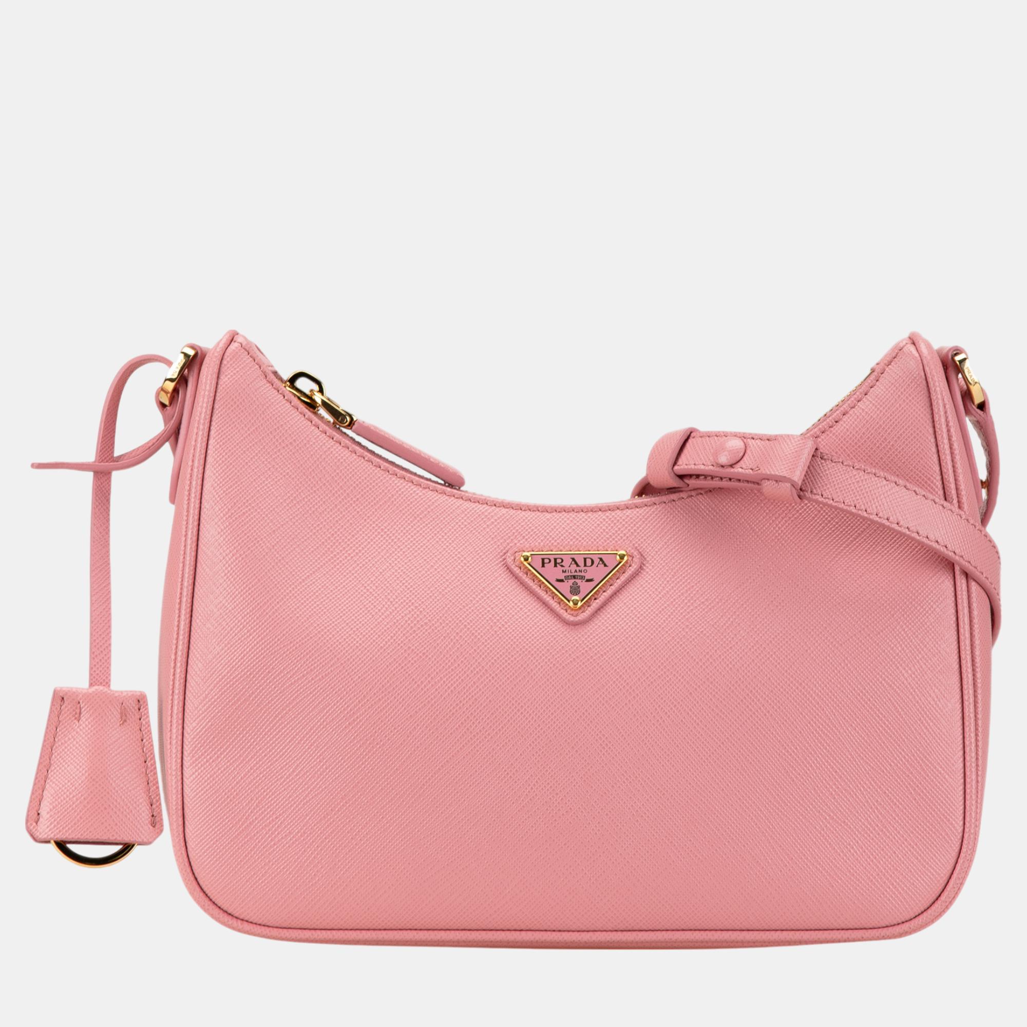 

Prada Mini Saffiano Re Edition Shoulder Bag, Pink