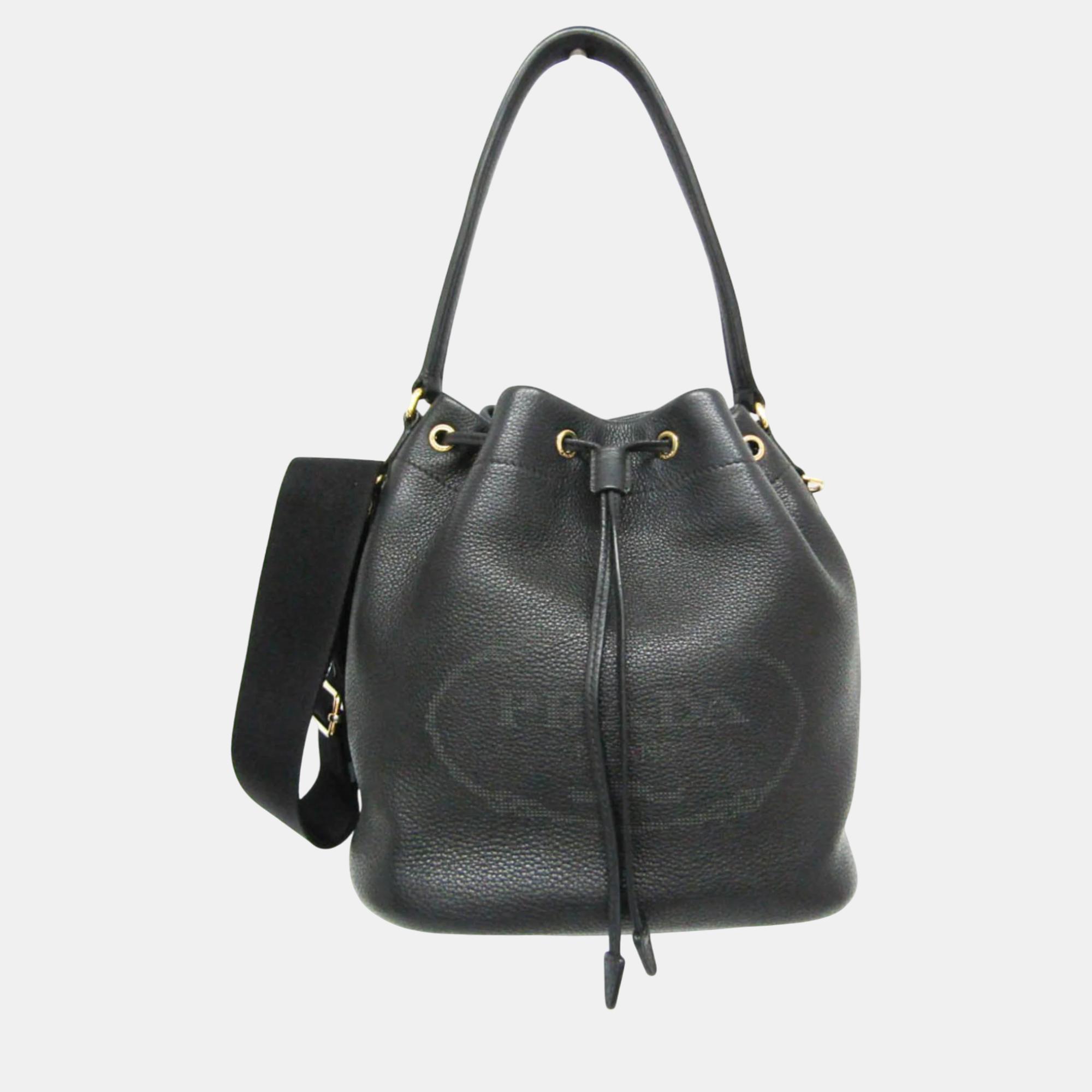 

Prada Nero Vitello Daino Bucket Bag, Black