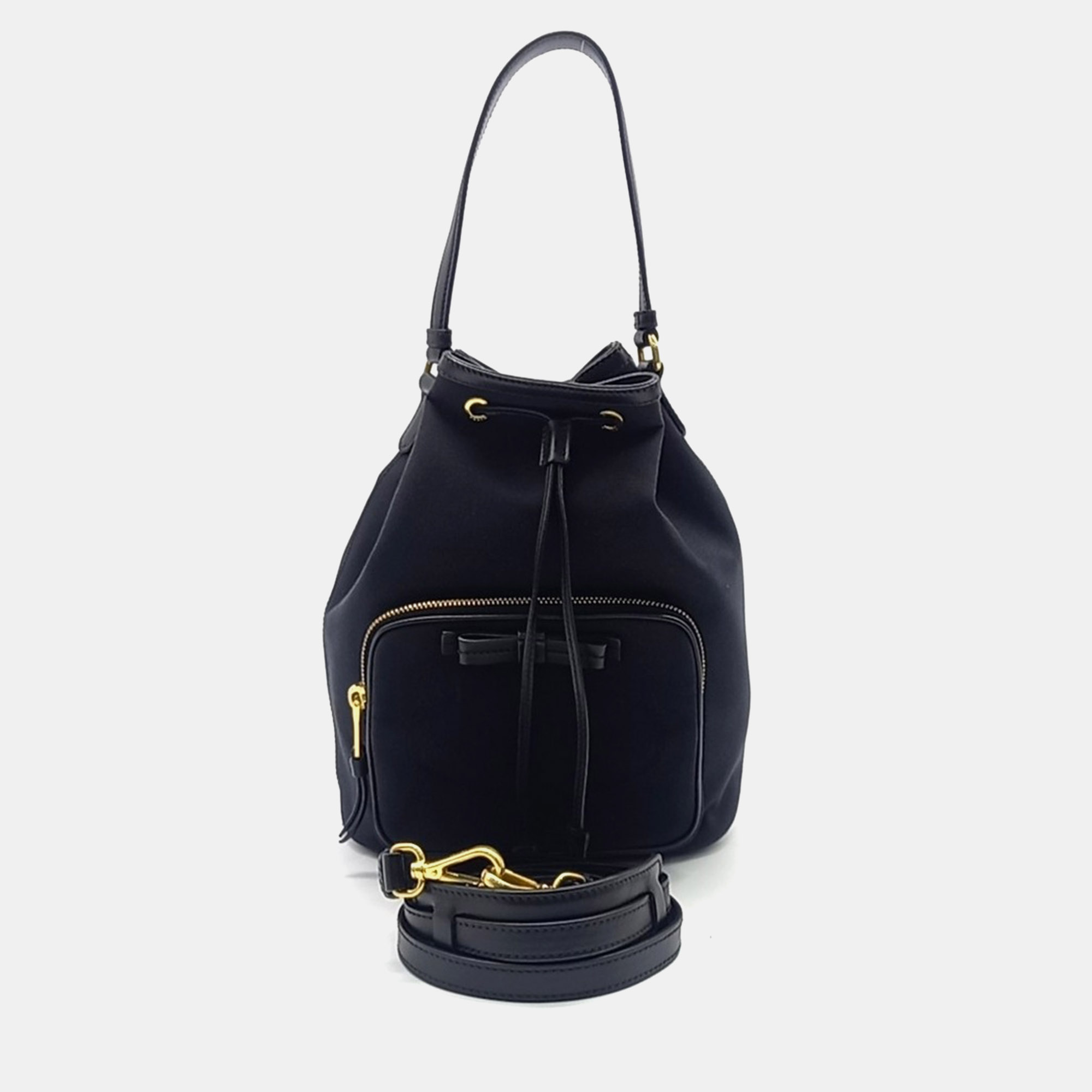 

Prada Black Nylon Prada bucket tote large bag