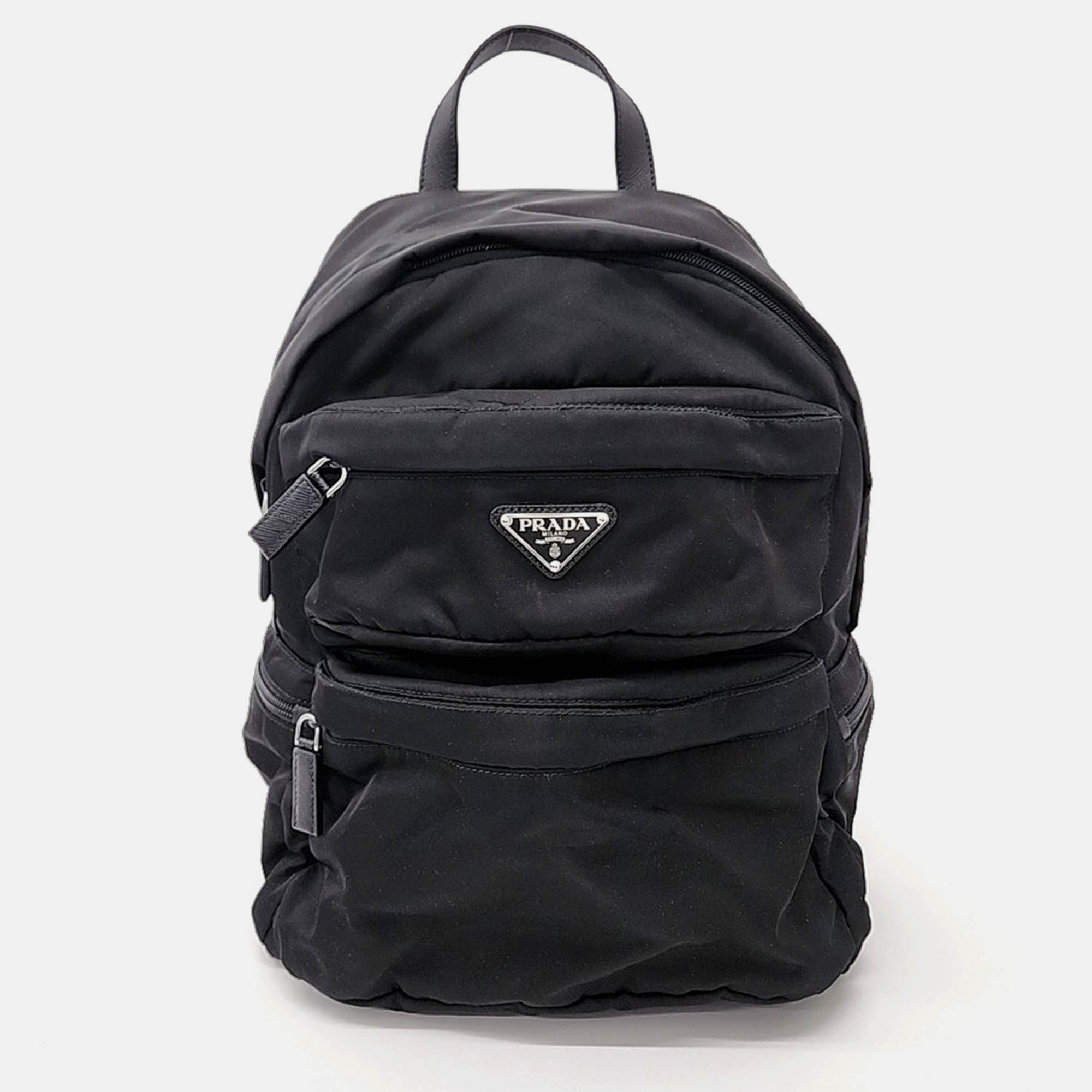 

Prada Black Nylon Prada Tesuto Backpack