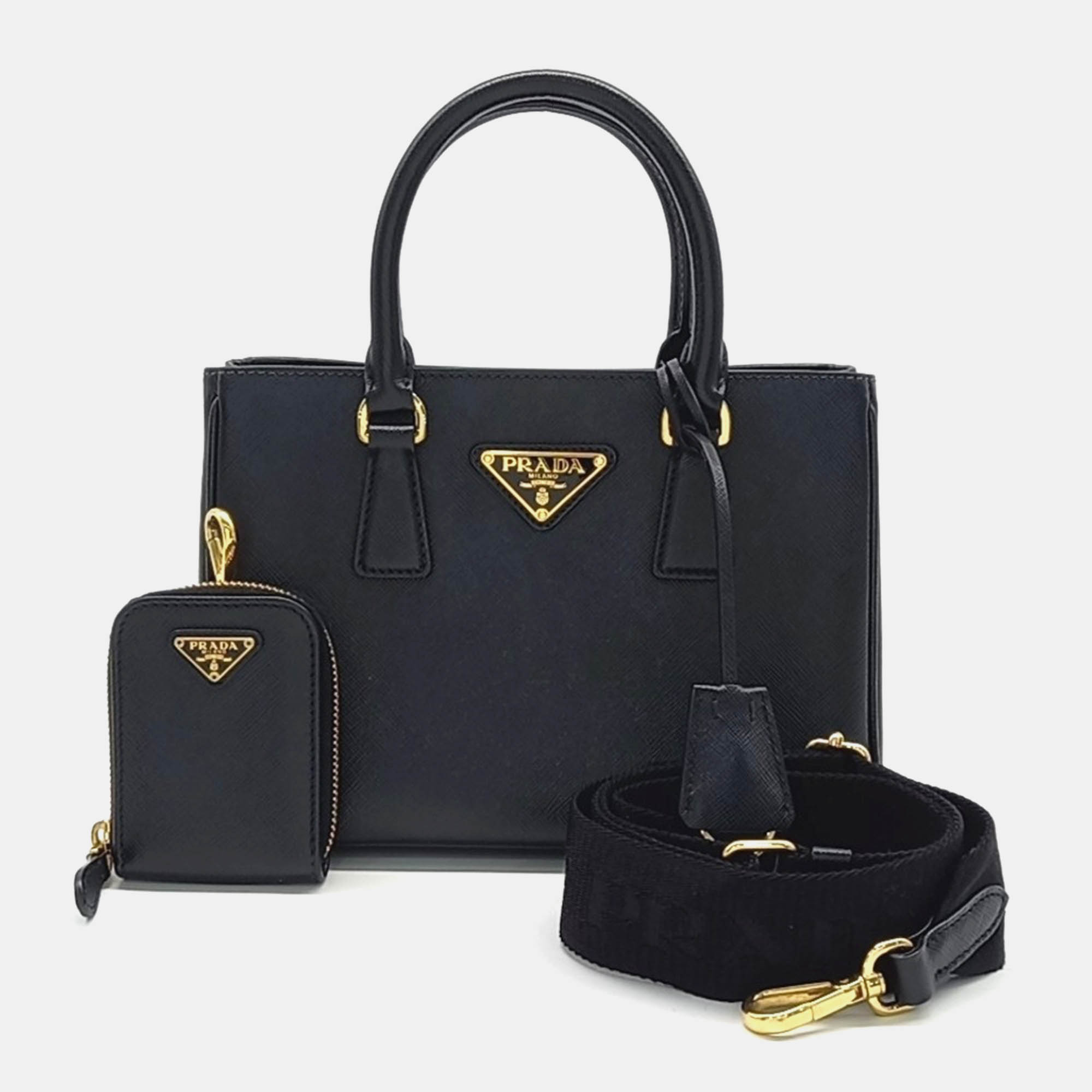 

Prada Black Leather Prada Saffiano Lux Tote Bag