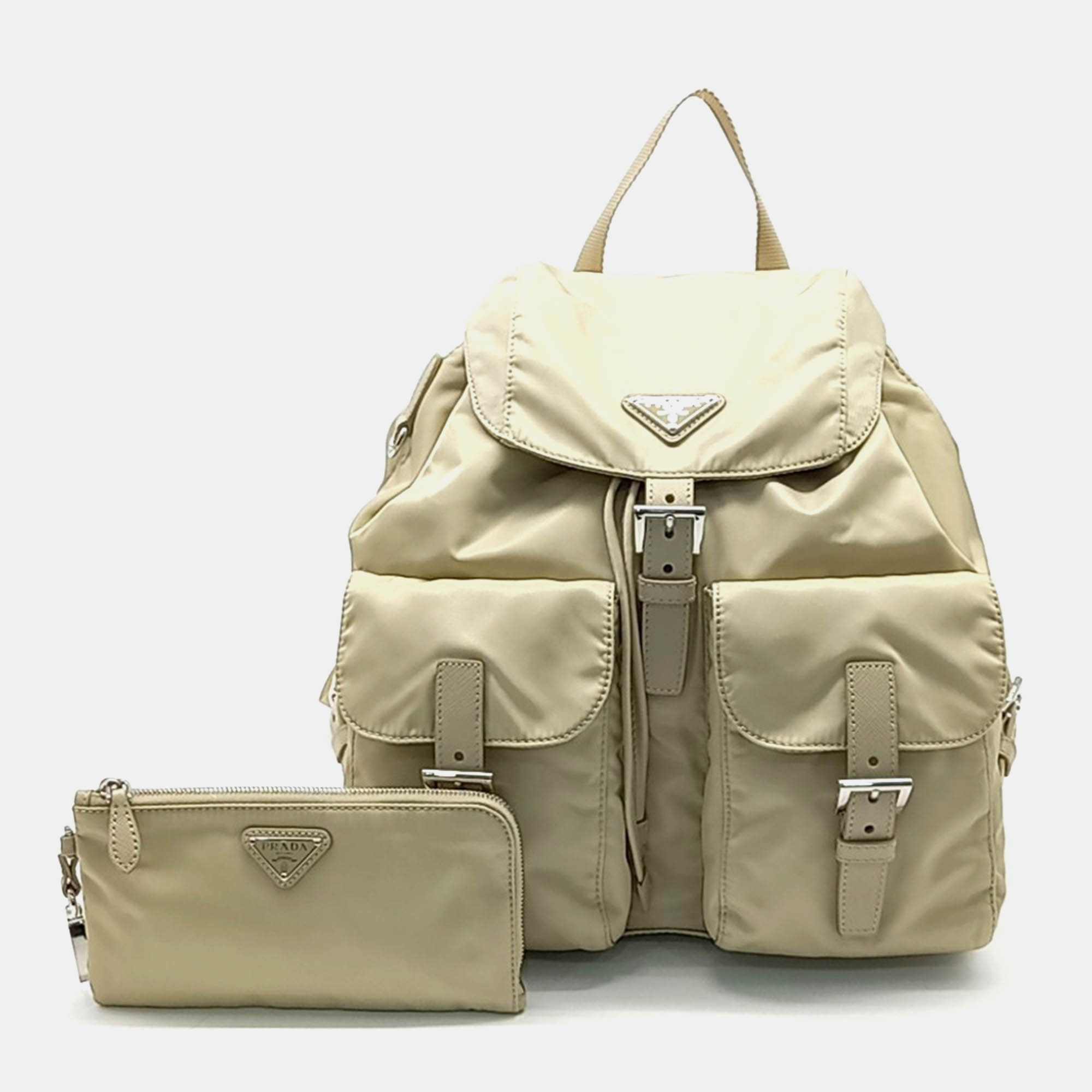 

Prada Beige Fabric Re-Nylon Two Pocket Backpack