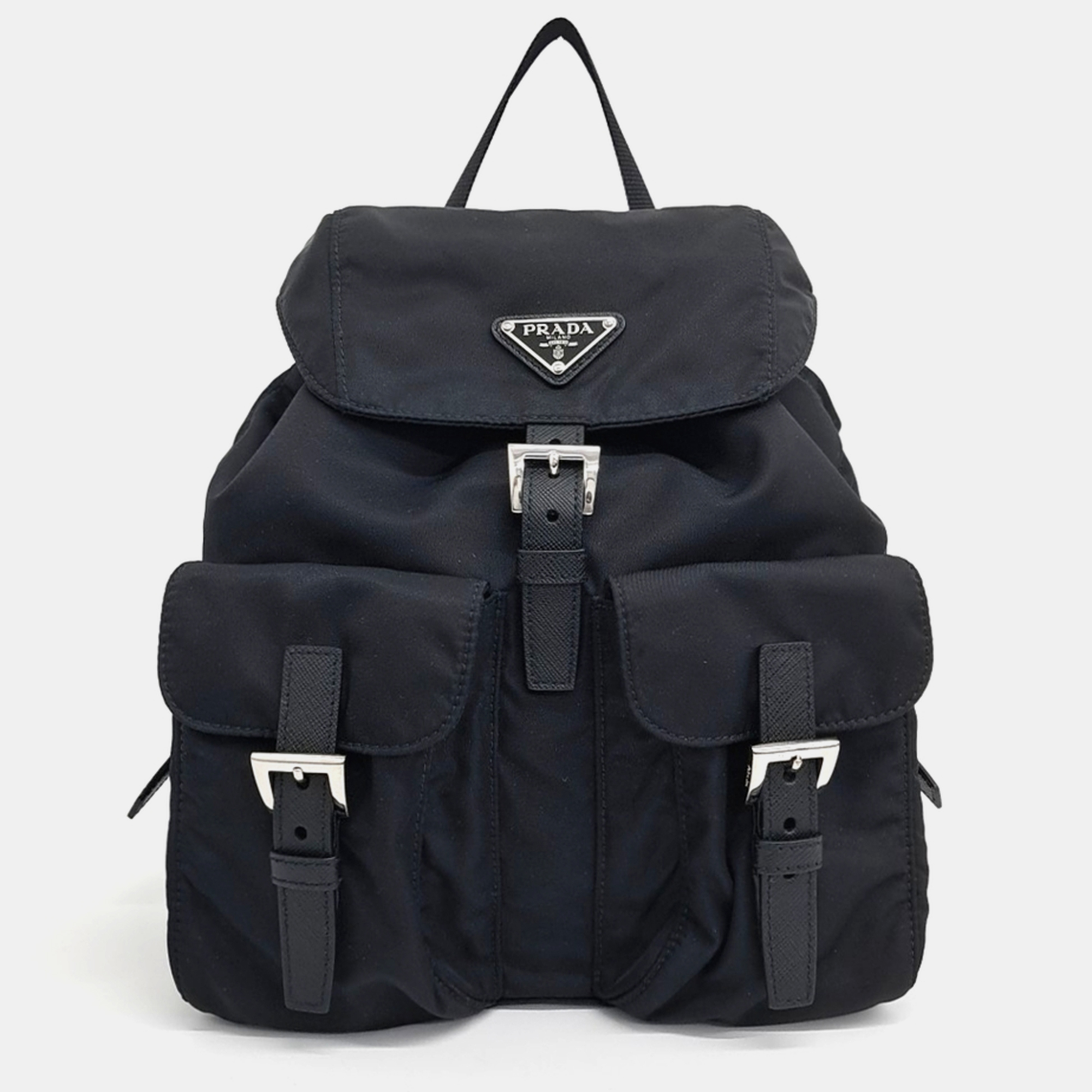 

Prada Black Fabric Two-Pocket Backpack Bag