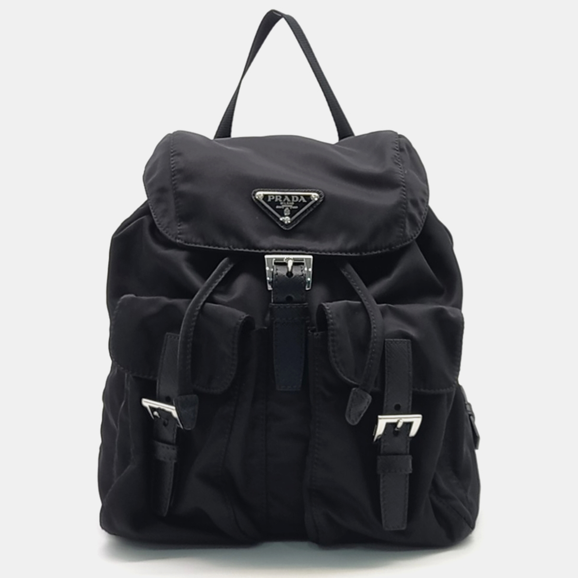 

Prada Black Fabric Re-Nylon Two Pocket Backpack