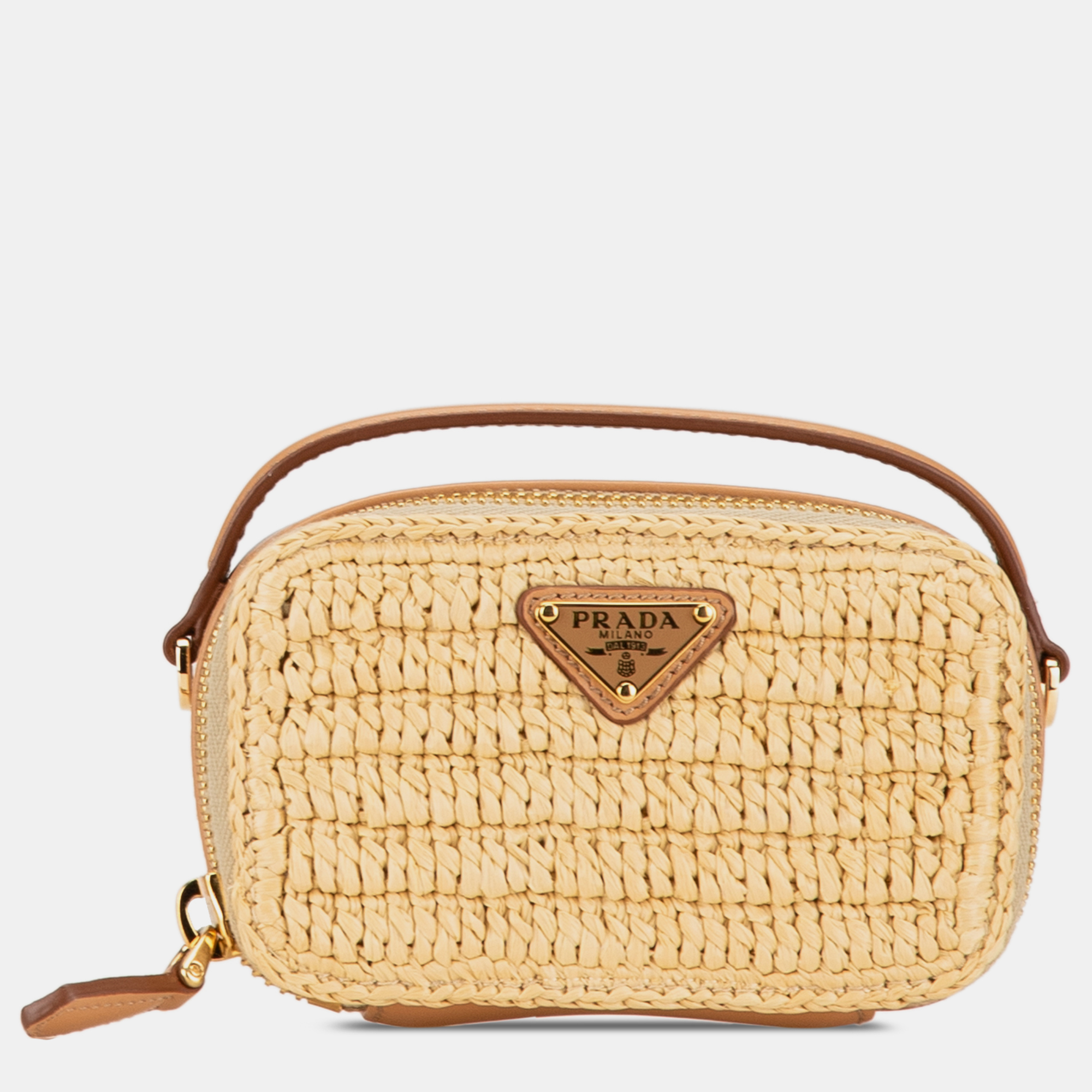 

Prada Mini Crochet Satchel, Beige