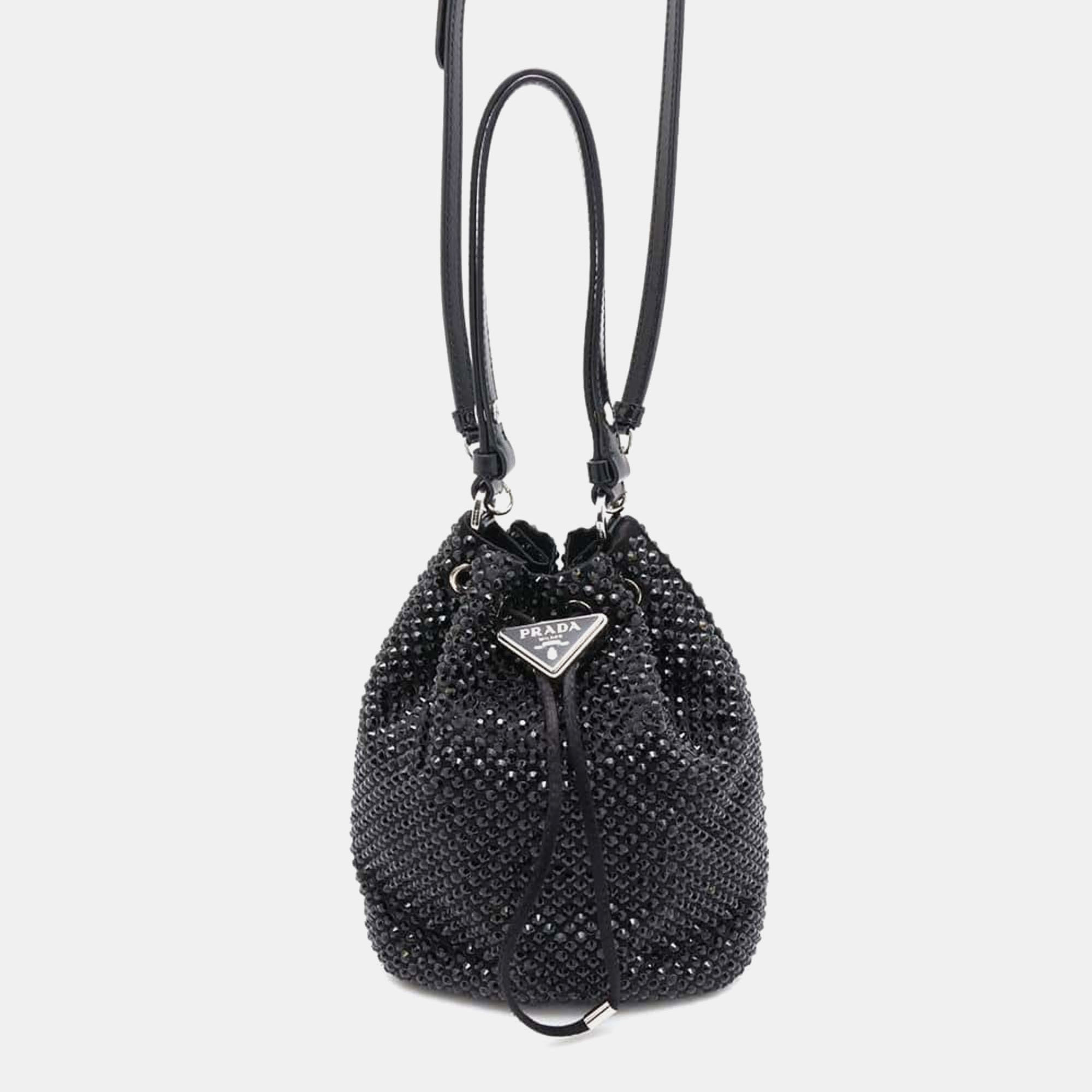 

Prada Black Crystal Satin Bag