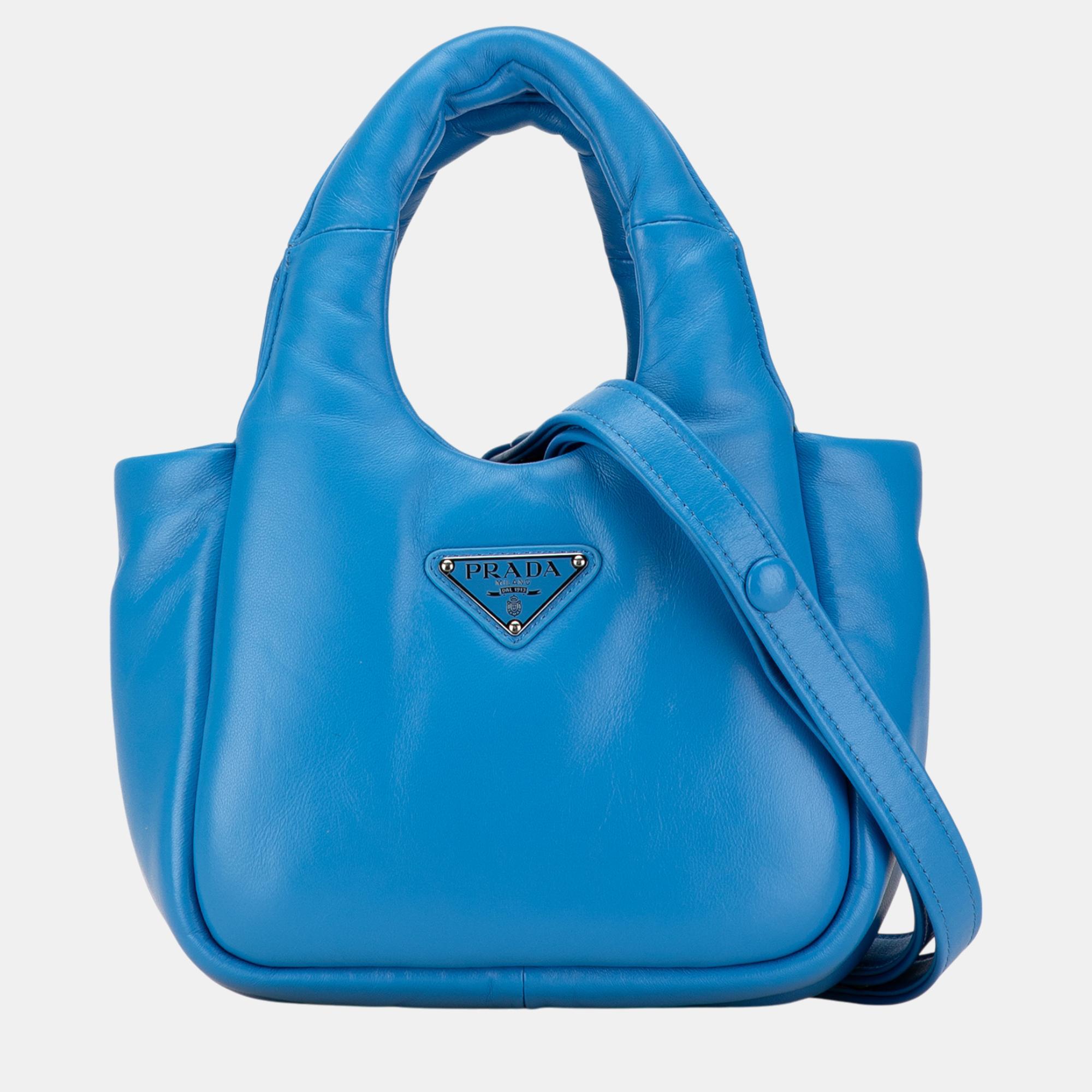 

Prada Blue Small Padded Soft Nappa Bag