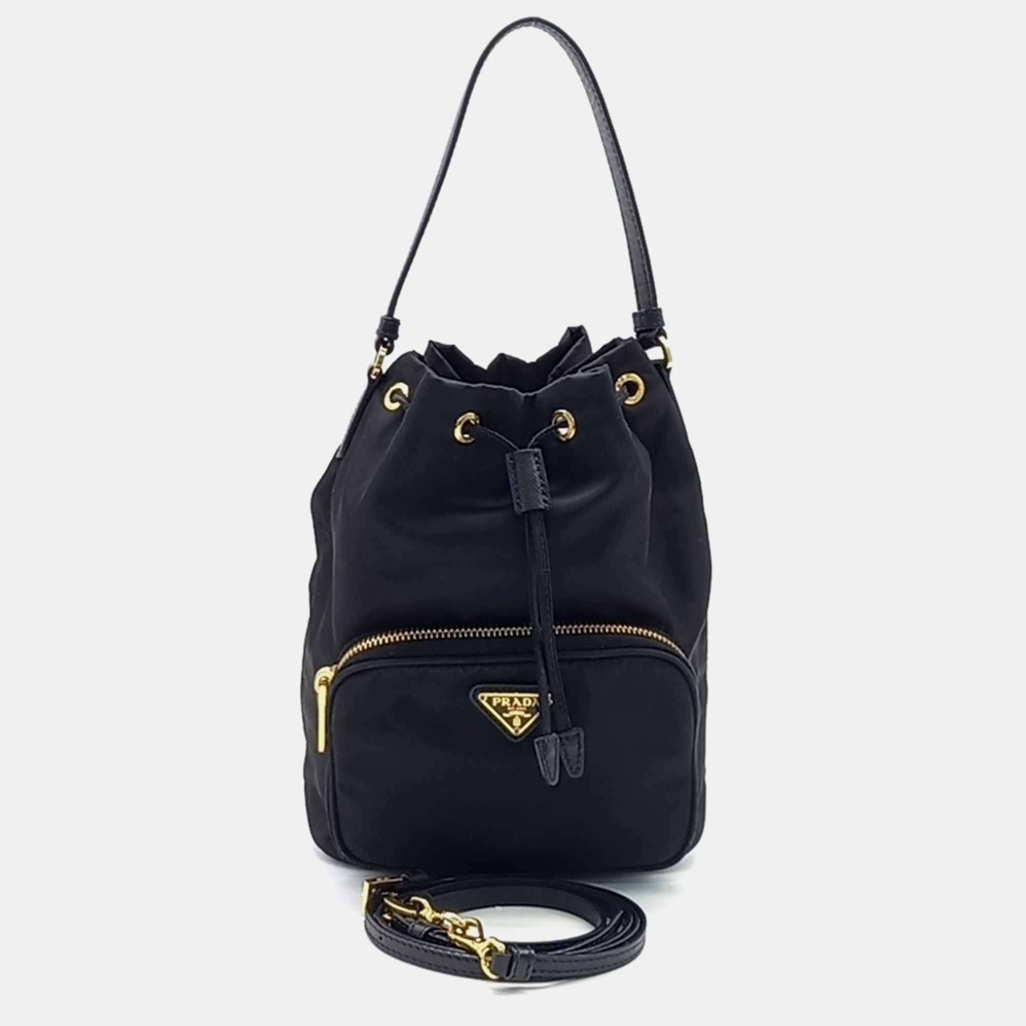 

Prada Black Leather bucket tote bag