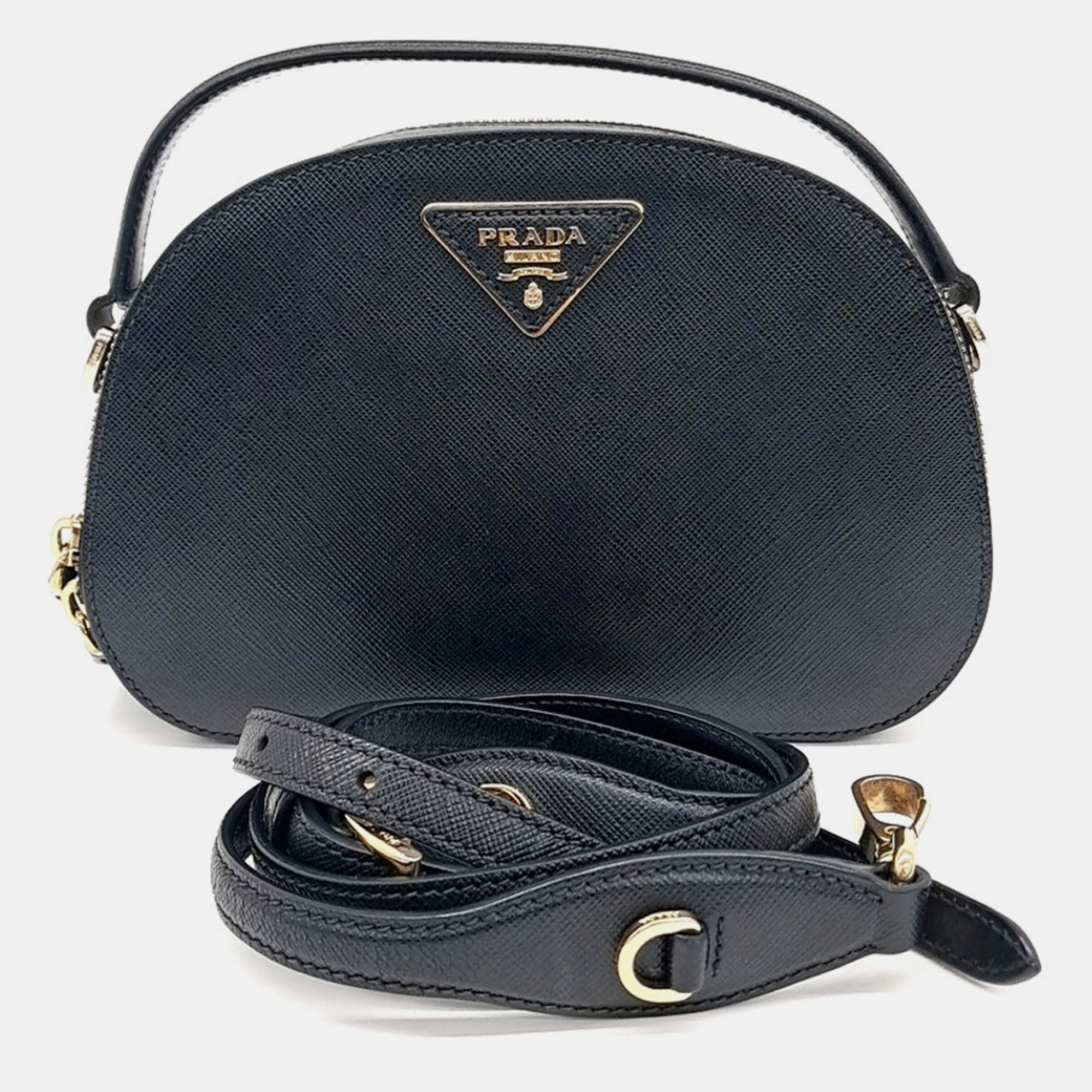 

Prada Black Leather Luxe Odette Bag