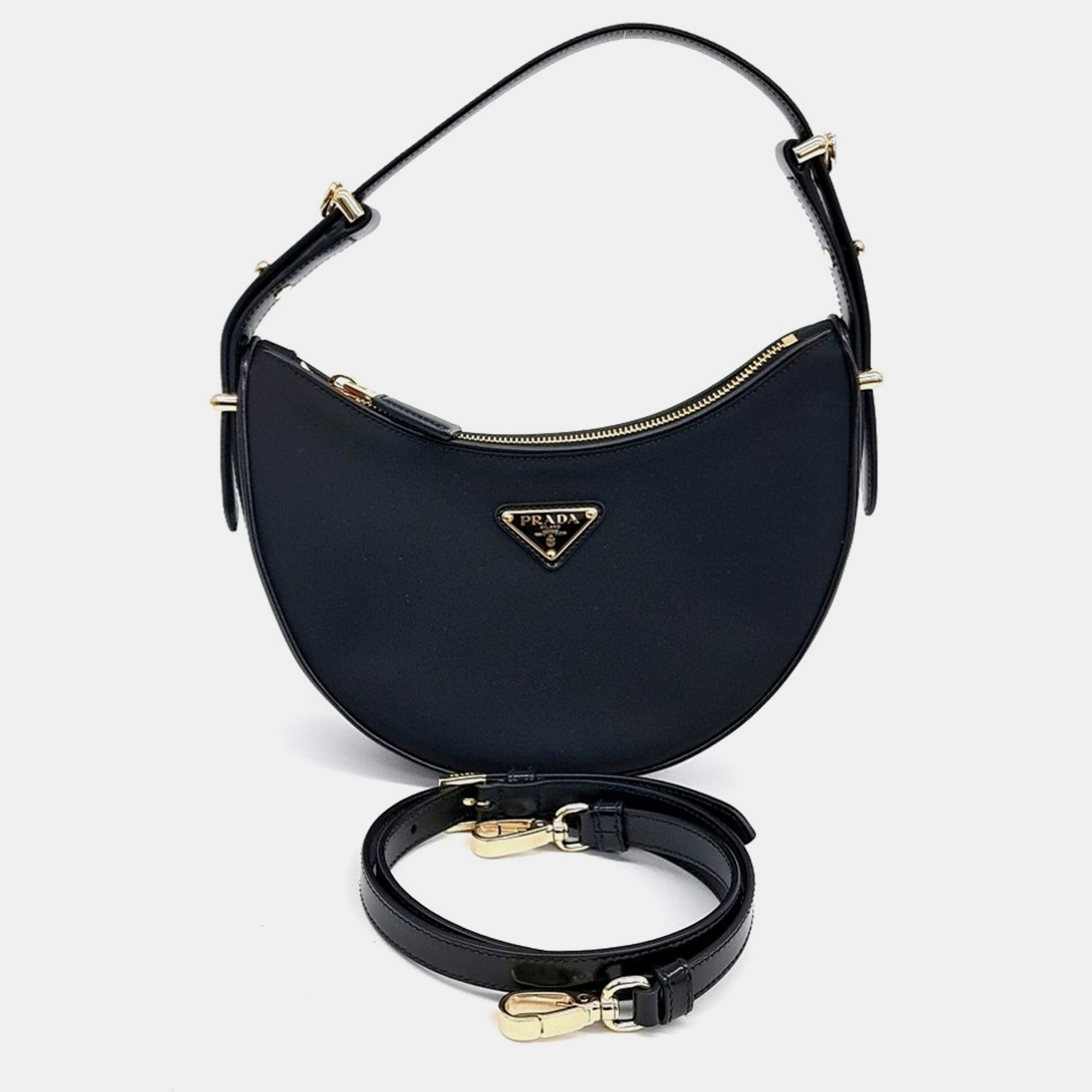 

Prada Black Fabric Arque Small Shoulder Bag