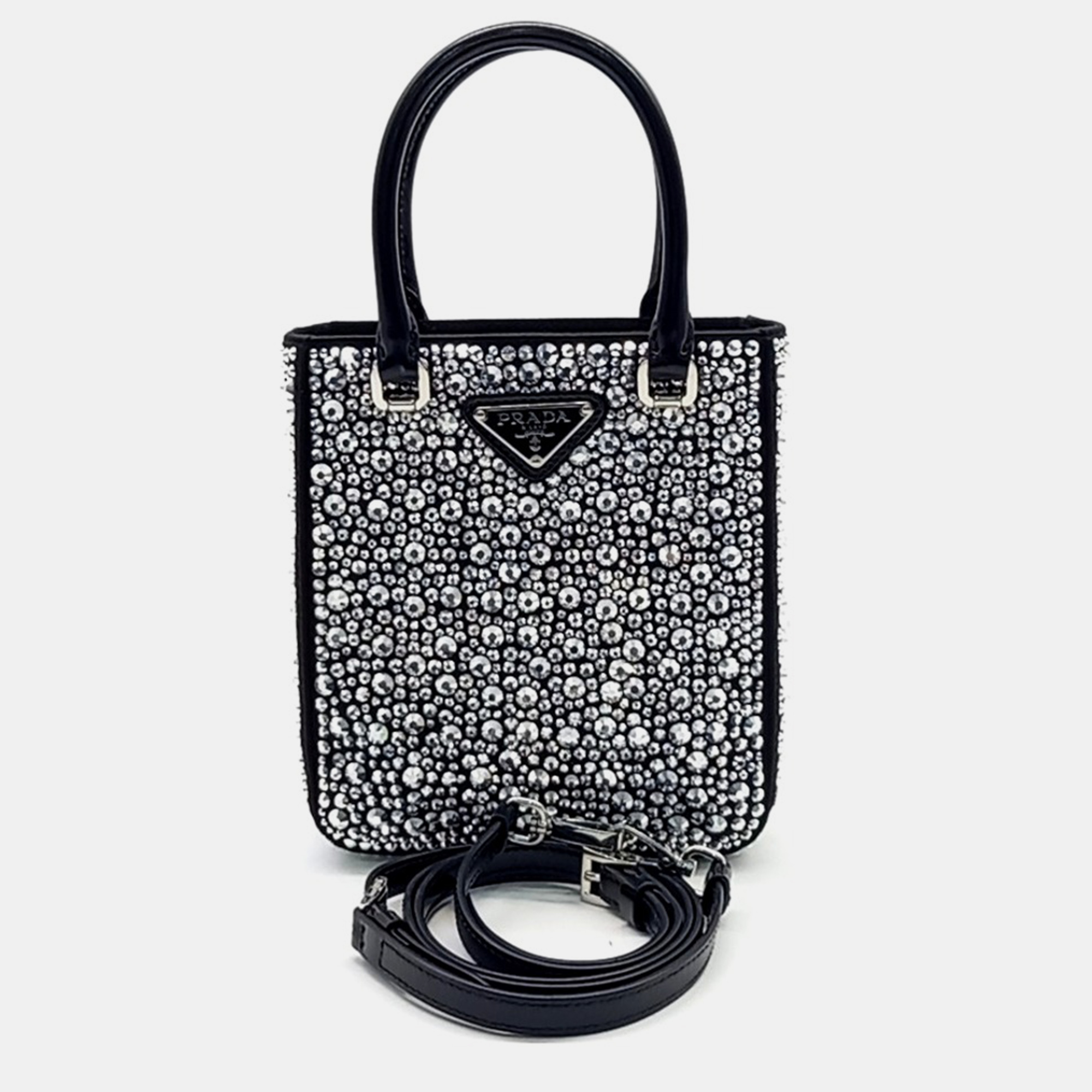 

Prada Black Satin Crystal tote bag