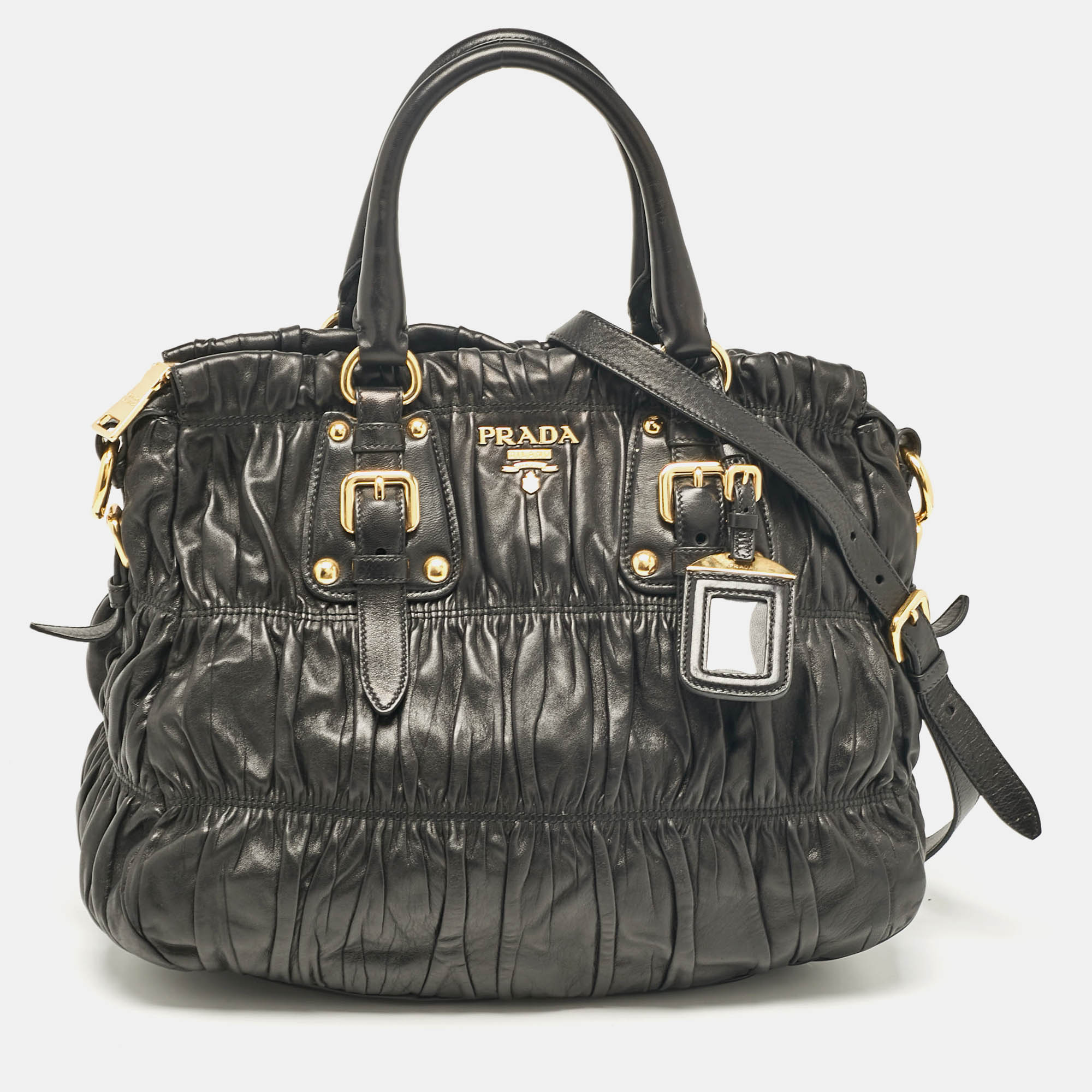 

Prada Black Leather Gaufre Tote