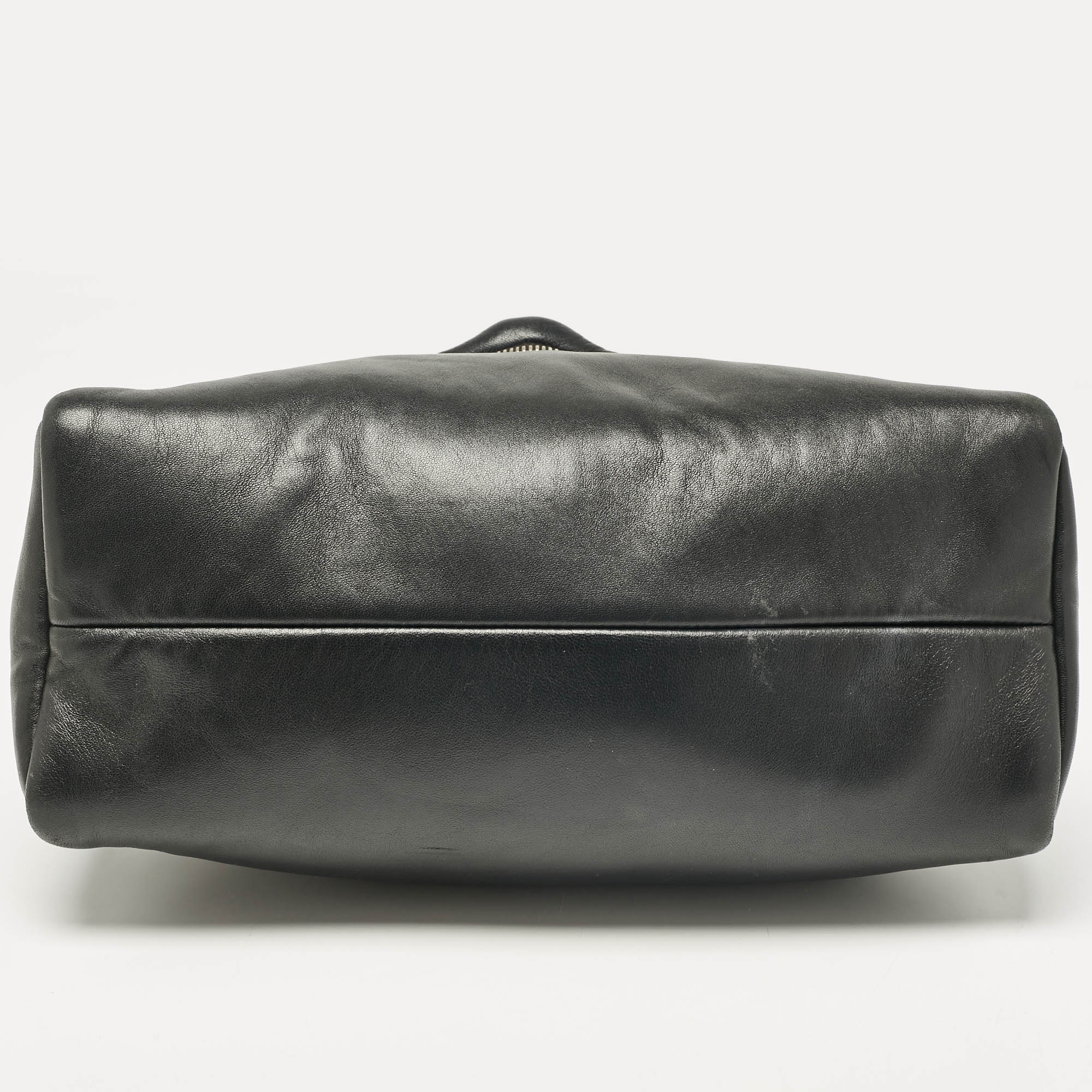 Prada Black Leather Signaux Shoulder Bag 