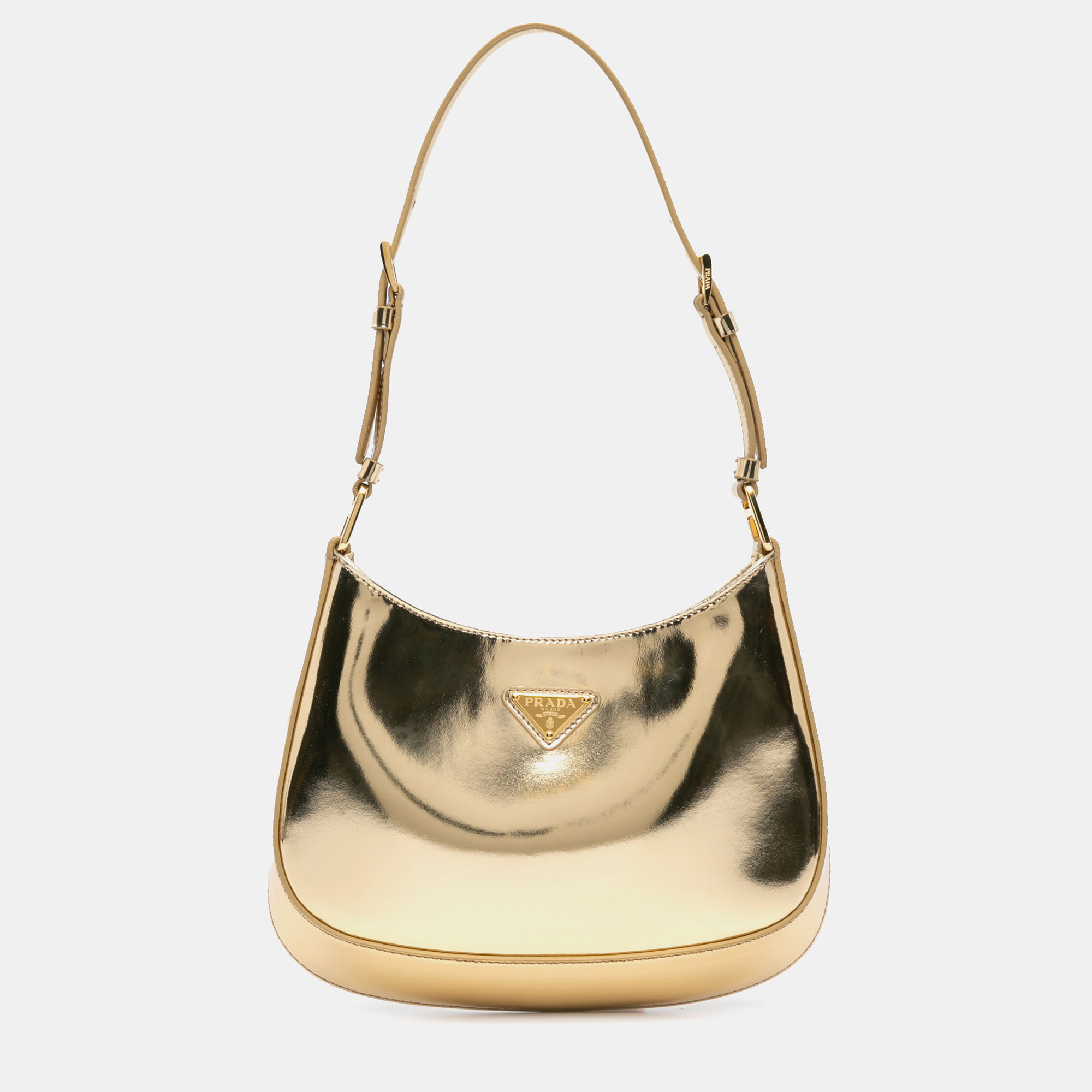 

Prada Gold Leather Spazzolato Cleo Shoulder Bag