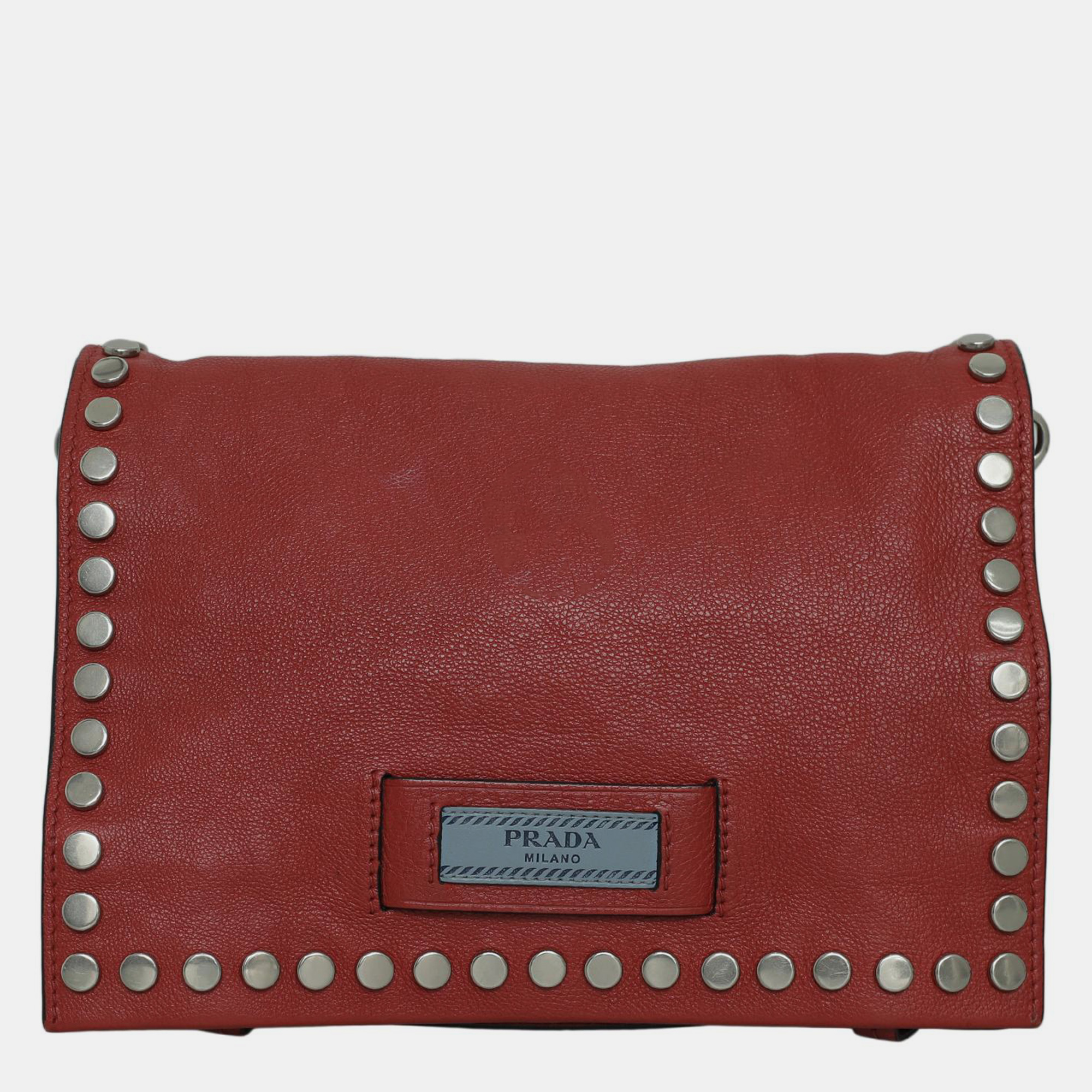 

Prada Glace Calf Etiquette Crossbody Bag, Red