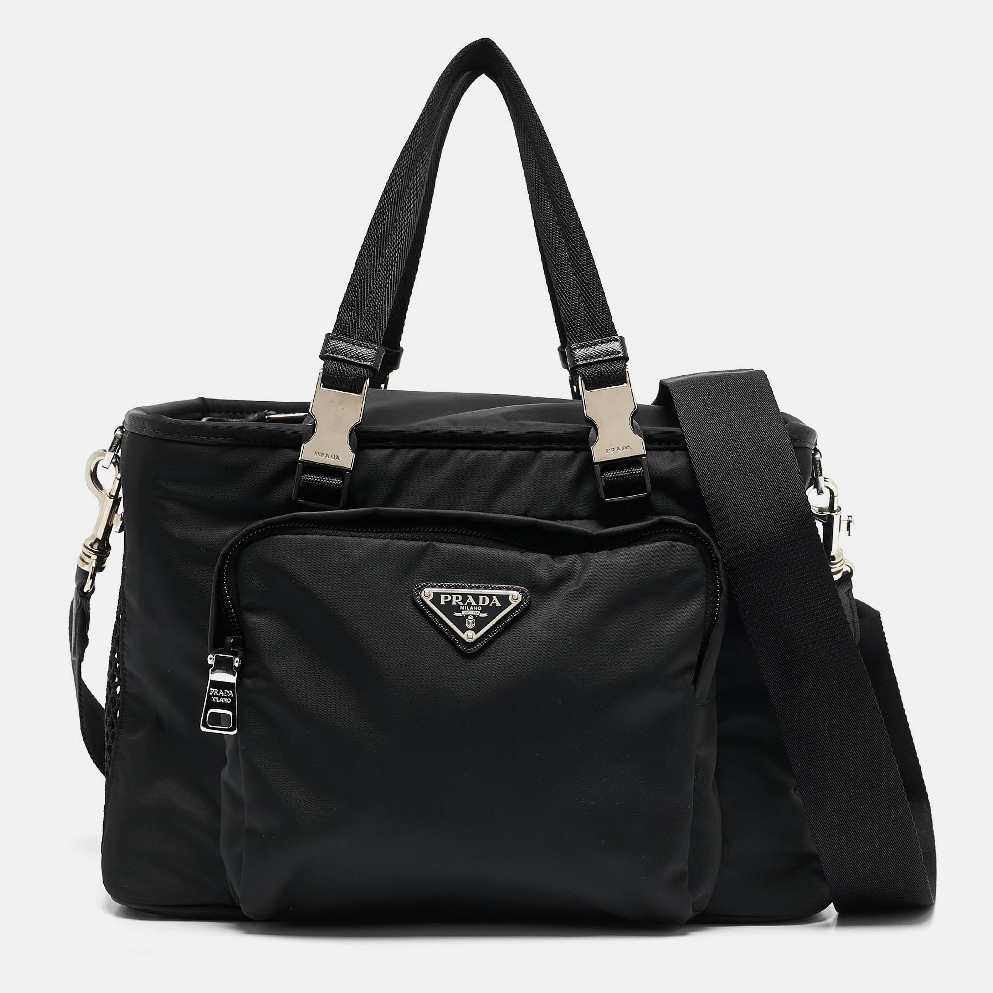 

Prada Black Re-Nylon and Leather Pet Bag